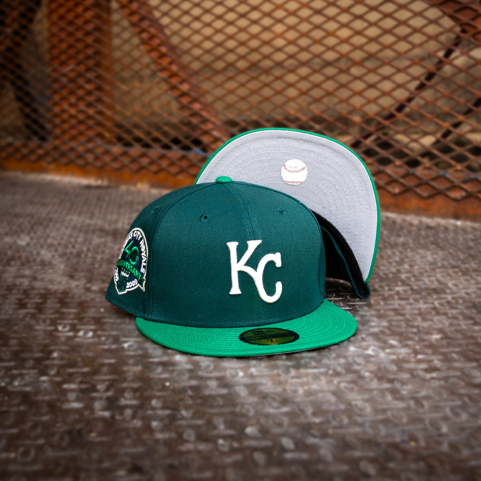 New Era Kansas City Royals 40th Anniversary Grey UV (Dark Green/Green) 59Fifty Fitted