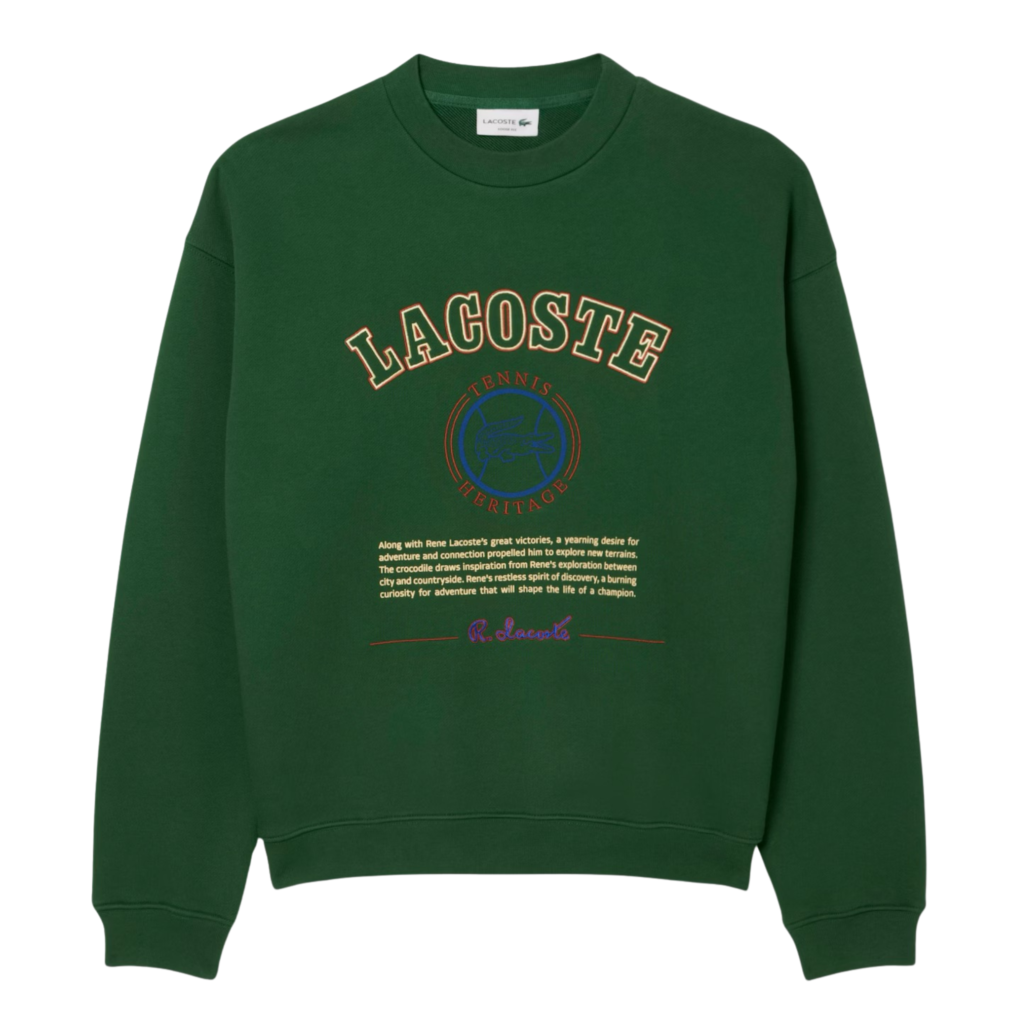Lacoste Men's Heritage Embroidery Fleece Sweatshirt (Green) - Lacoste