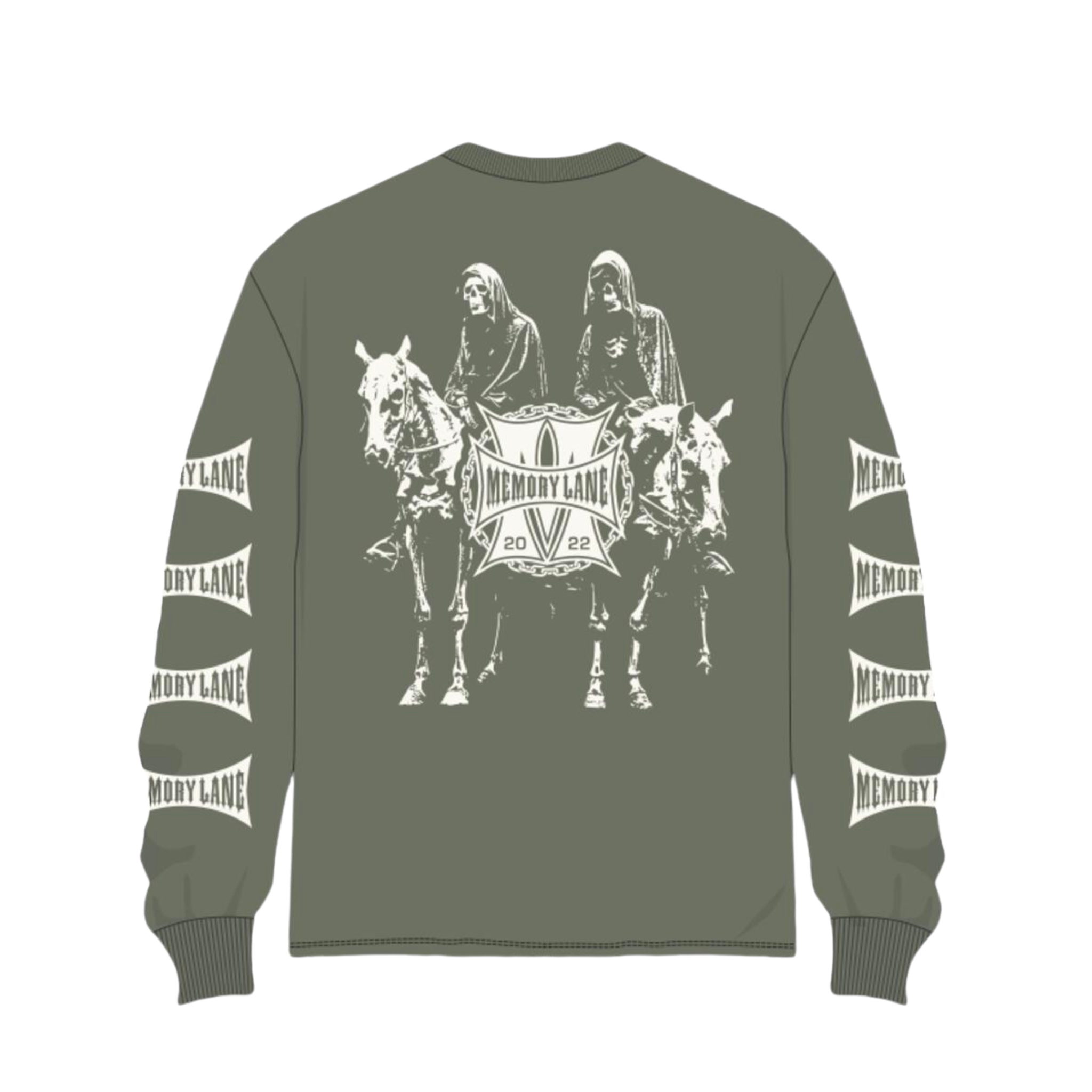 Memory Lane Reapers Long Sleeve Tee (Olive)