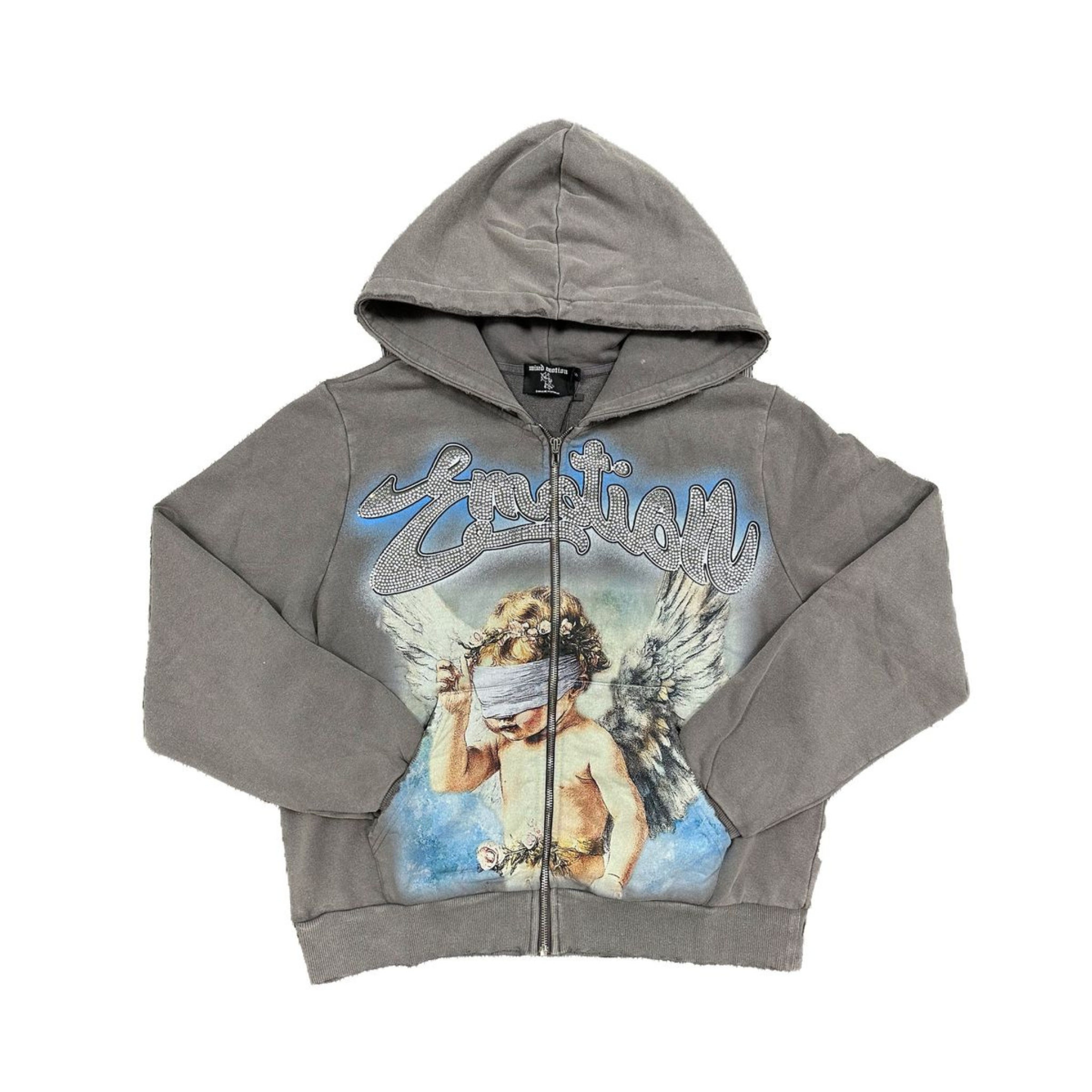 Mixed Emotion "Rhinestone" Hoodie (Grey)