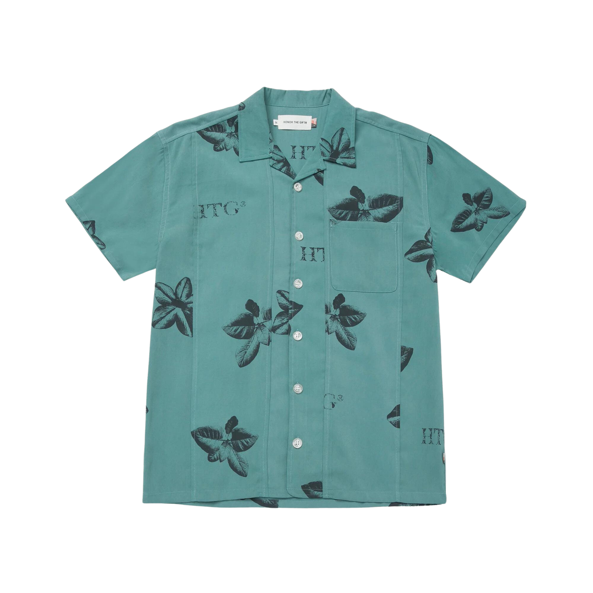 Honor The Gift Tobacco Woven Button Up Shirt (Teal) - Honor The Gift