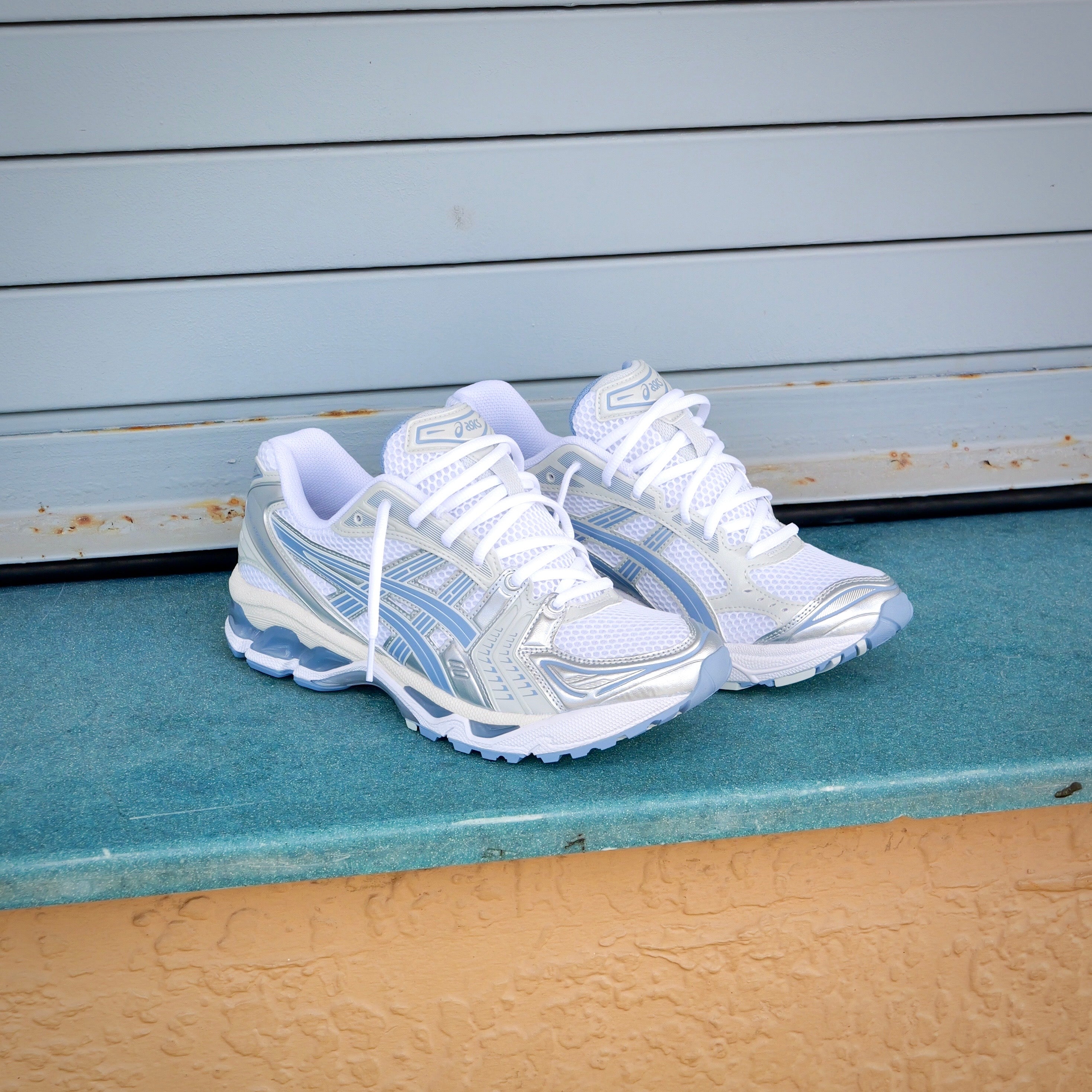 Mens Asics Gel-Kayano 14 (White/Light Navy) - Asics