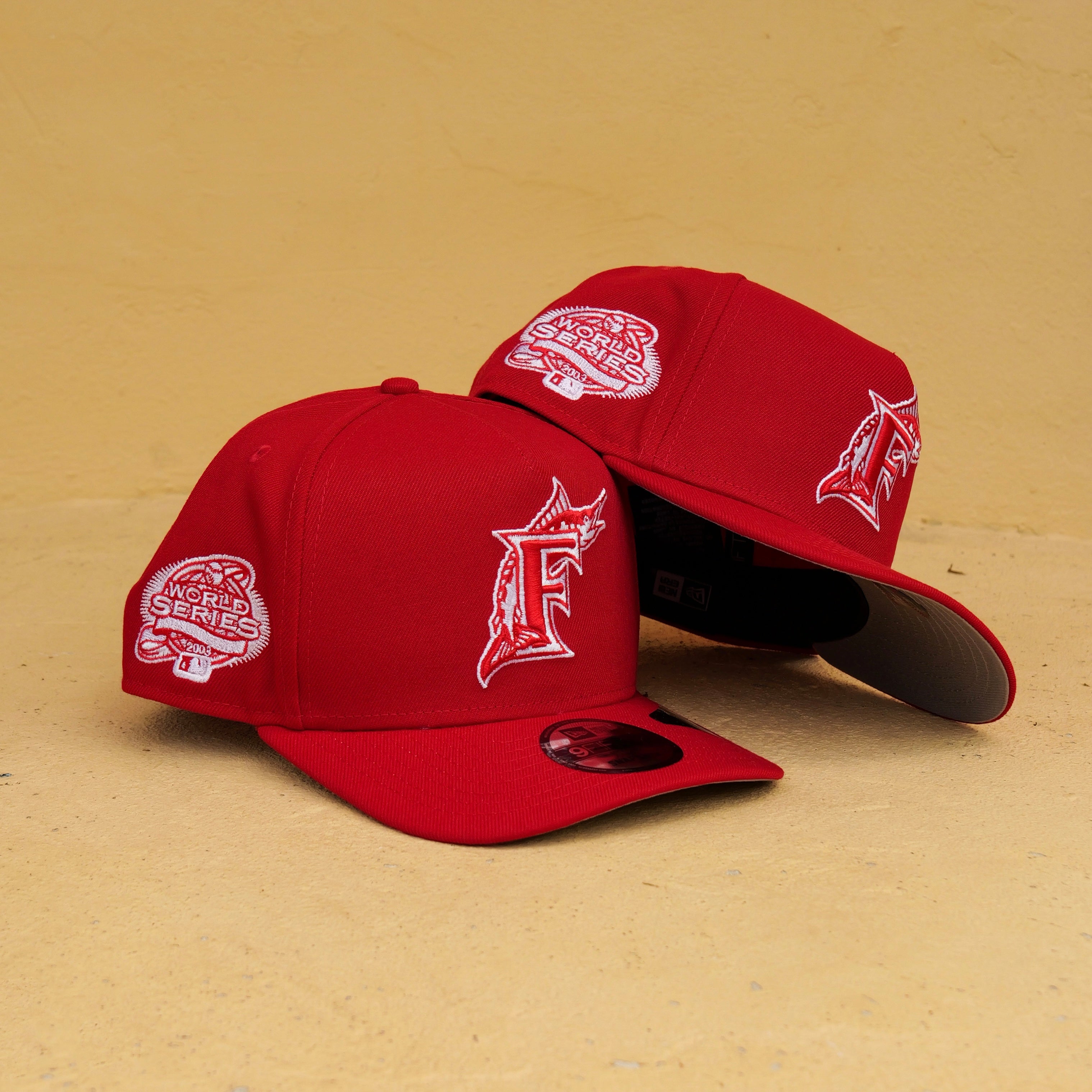 New Era Florida Marlins 2003 World Series 9FIFTY A-Frame Snapback-(Red) - New Era