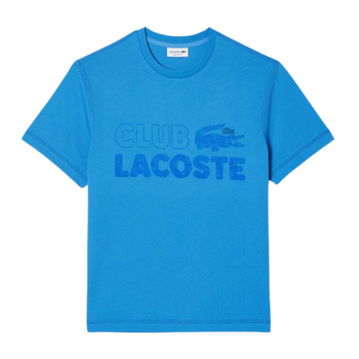 Lacoste Club Vintage Print Organic Cotton T-Shirt (Baby Blue) - Lacoste