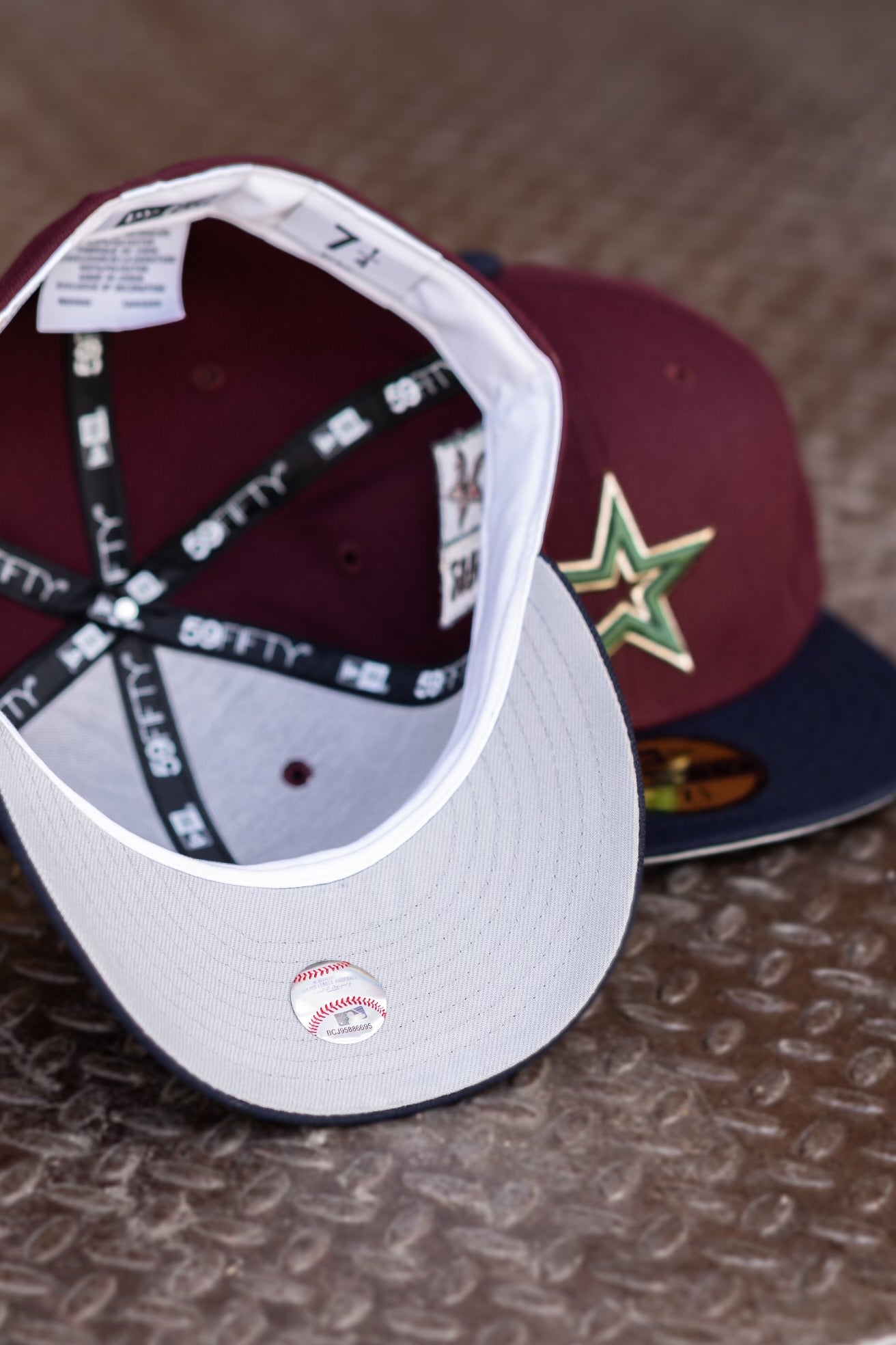 New Era Houston Astros 2000 Inaugural Season Grey UV (Maroon/Navy) 59Fifty Fitted