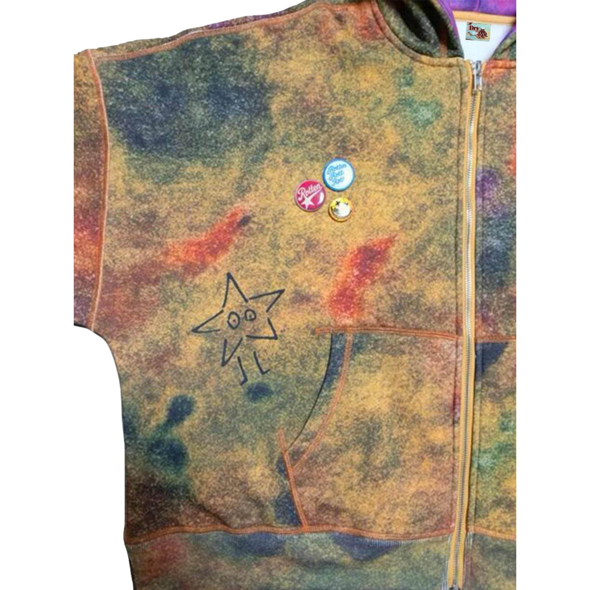 Dry Rot "Acid Dust" Zip Up Hoodie (Rust)