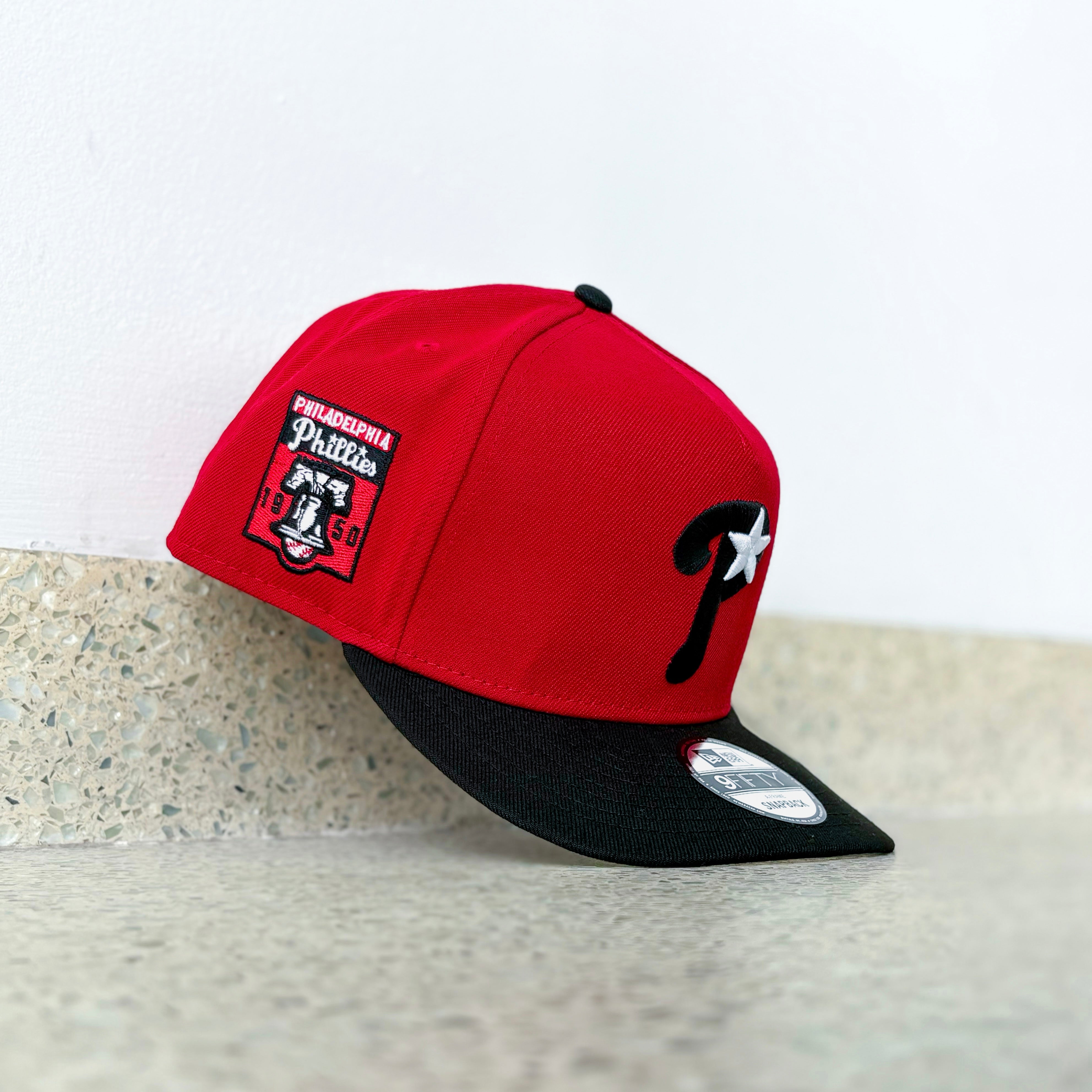 New Era Philadelphia Phillies 1950 Liberty Bell Grey UV 9Fifty A-Frame Snapback (Red/Black)