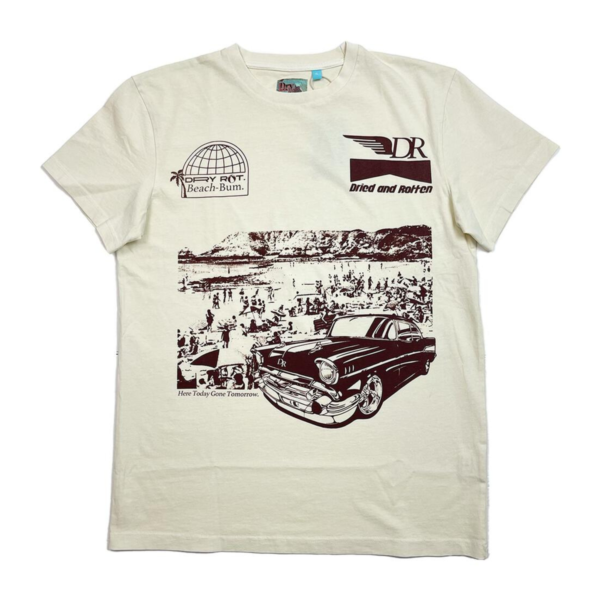 Dry Rot Beach Bum T-shirt (Cream) - Dry Rot