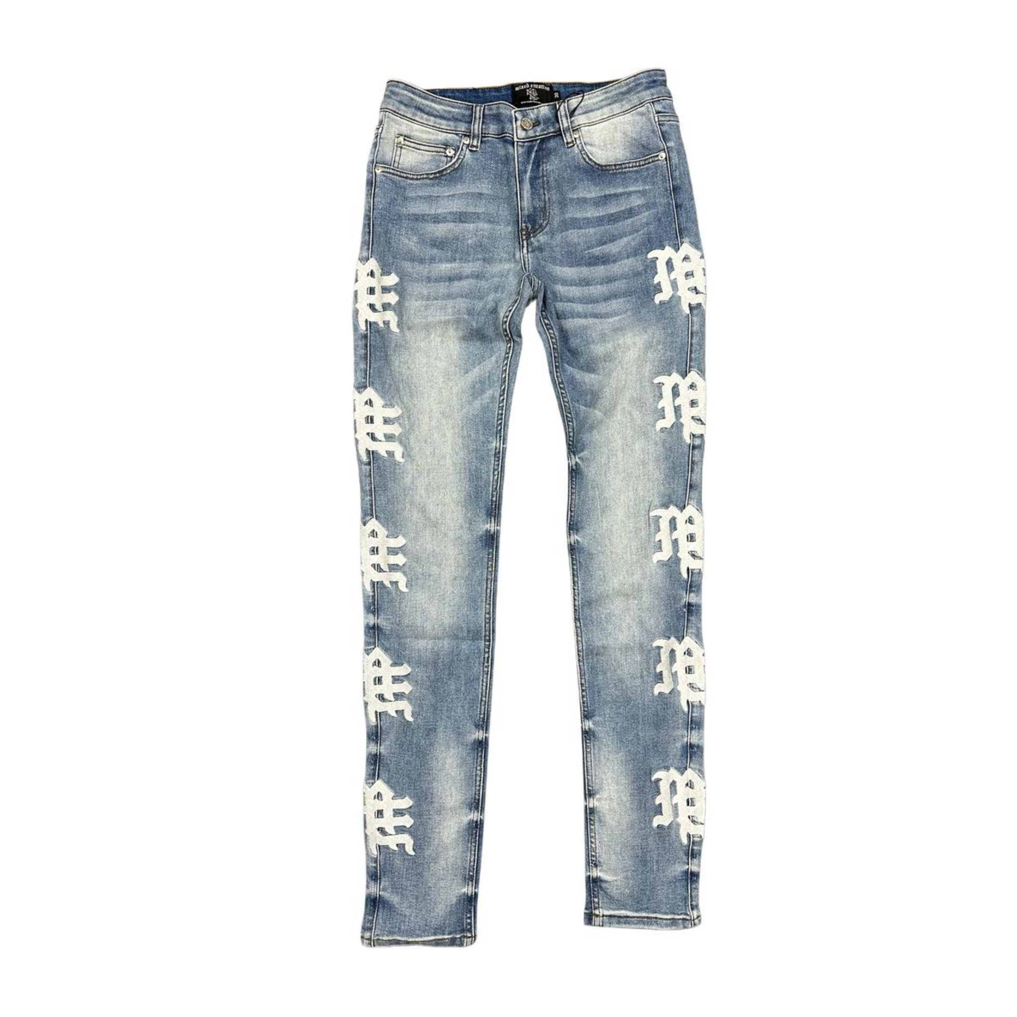 Mixed Emotion "Monogram" Denim (Blue Wash) - Mixed Emotion