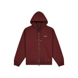 Paper Planes Oversized Script Weld Zip Up Hoodie (Burgandy)