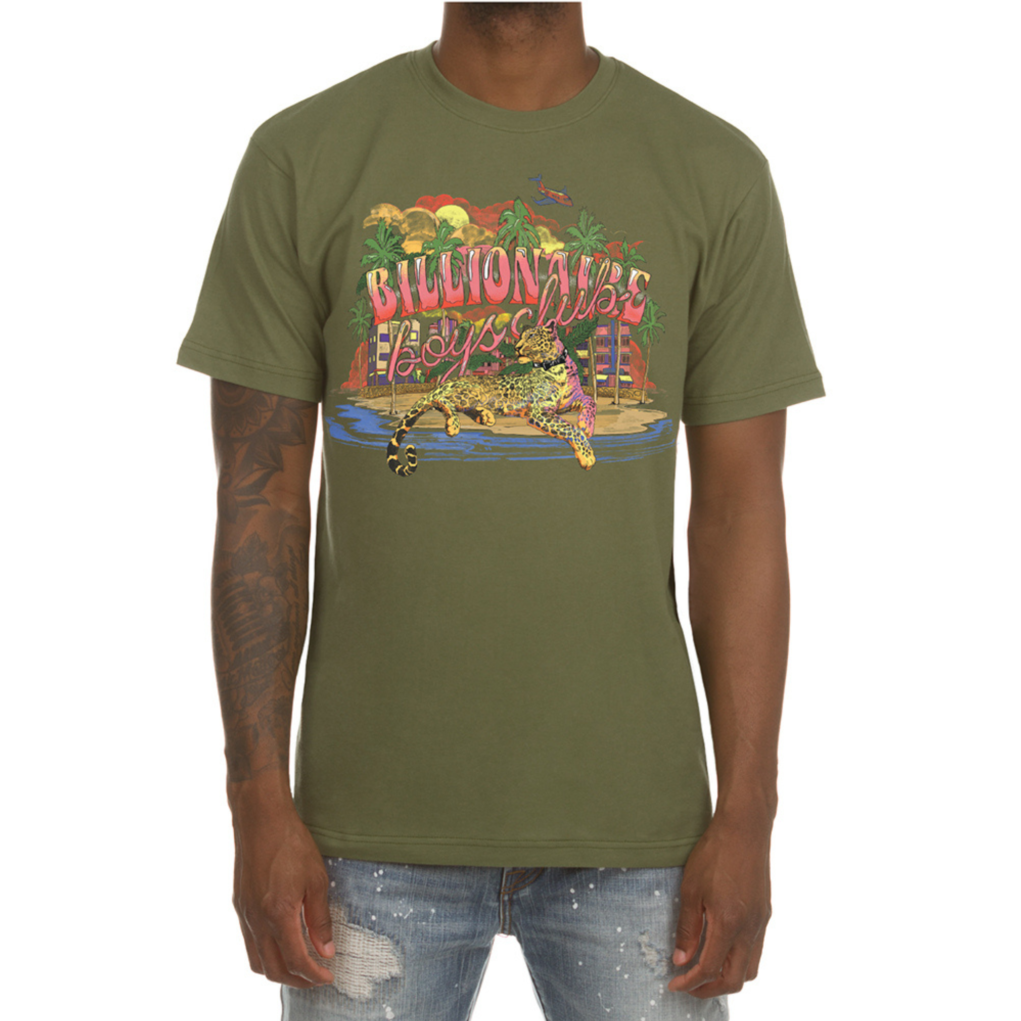 Billionaire Boys Club BB Leopard SS Tee (Loden Green)