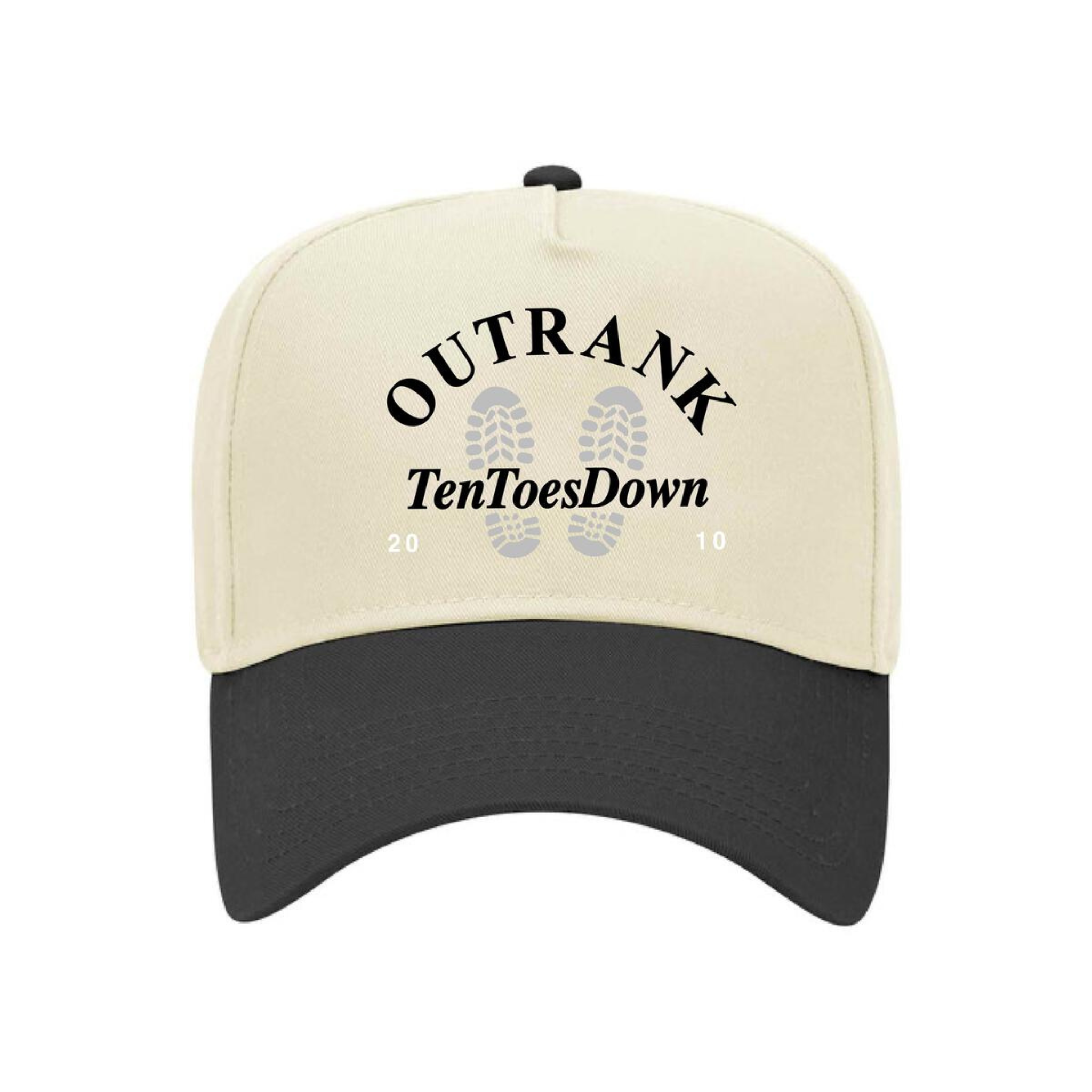 Outrank Ten Toes Down Snapback (Vintage White/Black) - Outrank