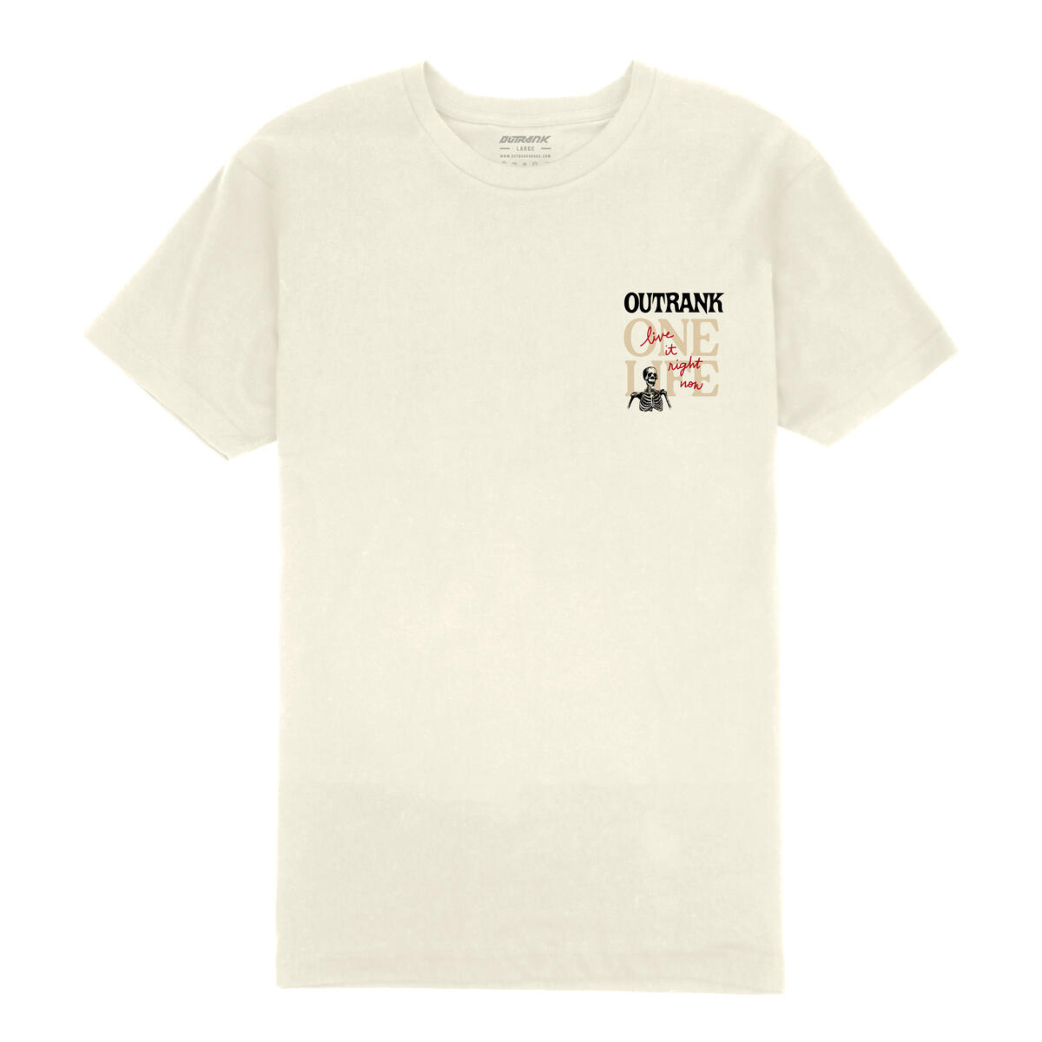 Mens Outrank One Life T-Shirt (Vintage White) - Outrank