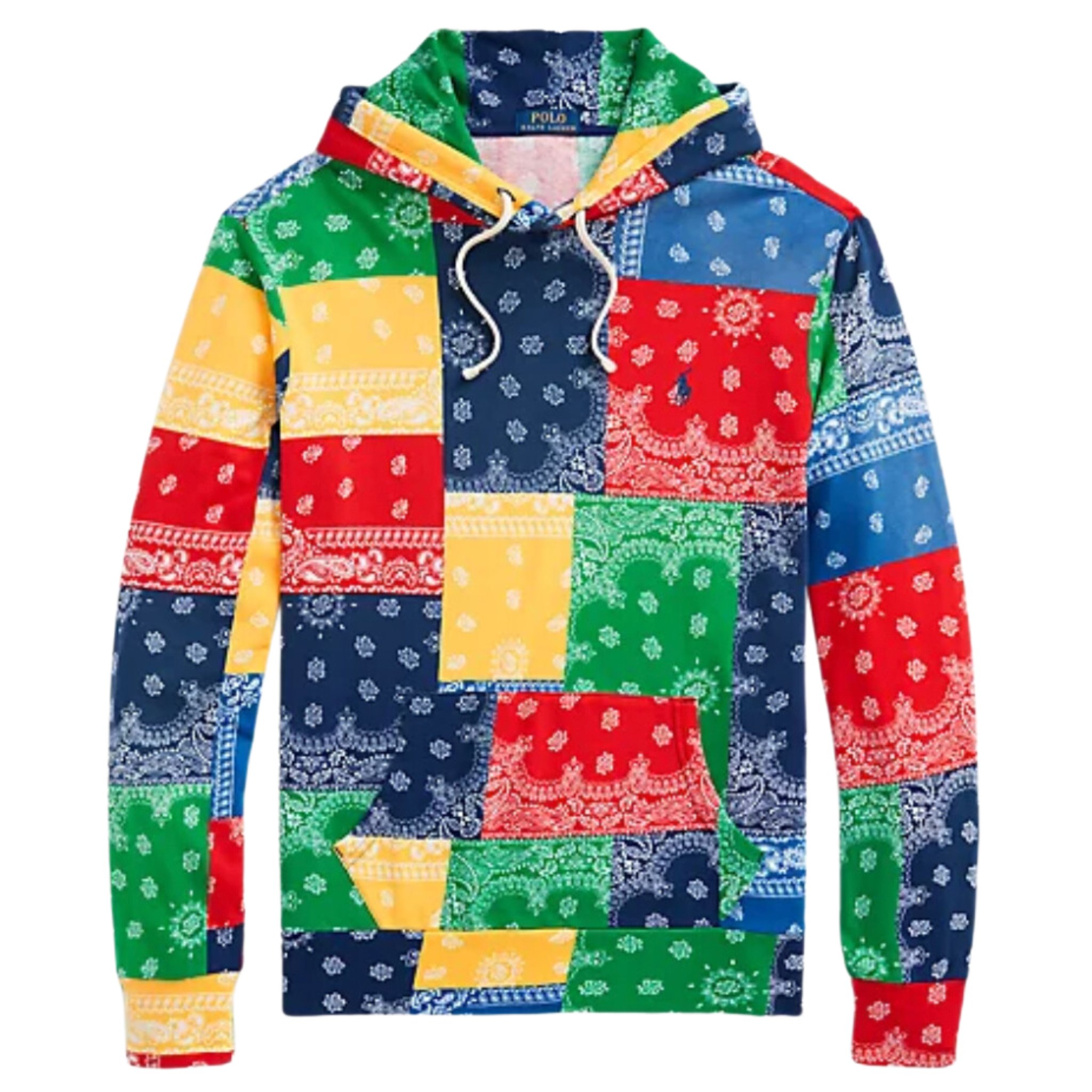 Polo Ralph Lauren Patchwork-Print Spa Terry Hoodie (Archival Bandana) - Polo Ralph Lauren