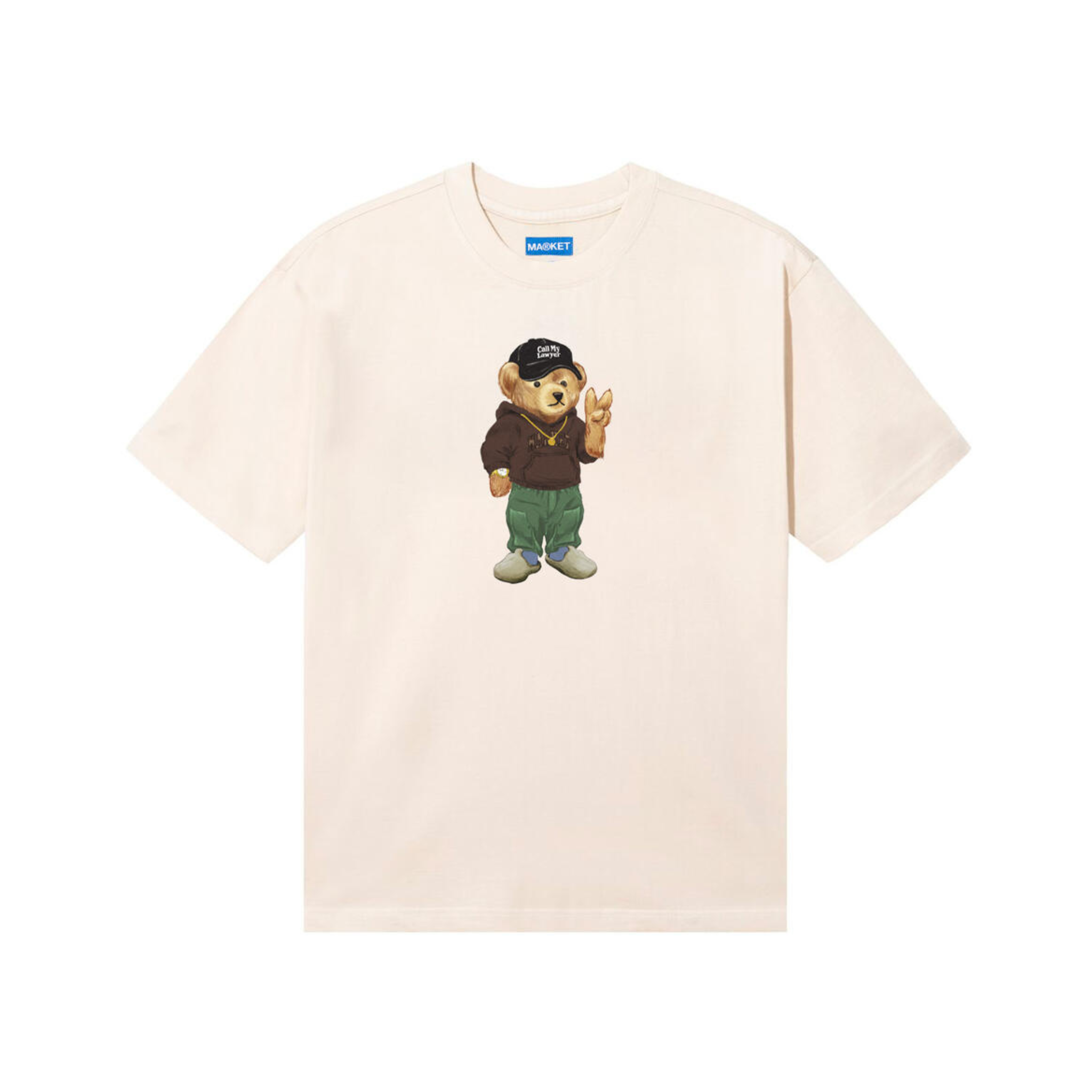 Market Peace Bear T-Shirt (Ecru) - Market
