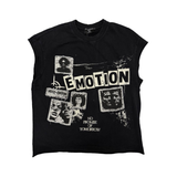 Mixed Emotion “Newspaper” Sleeveless Tee (Black)