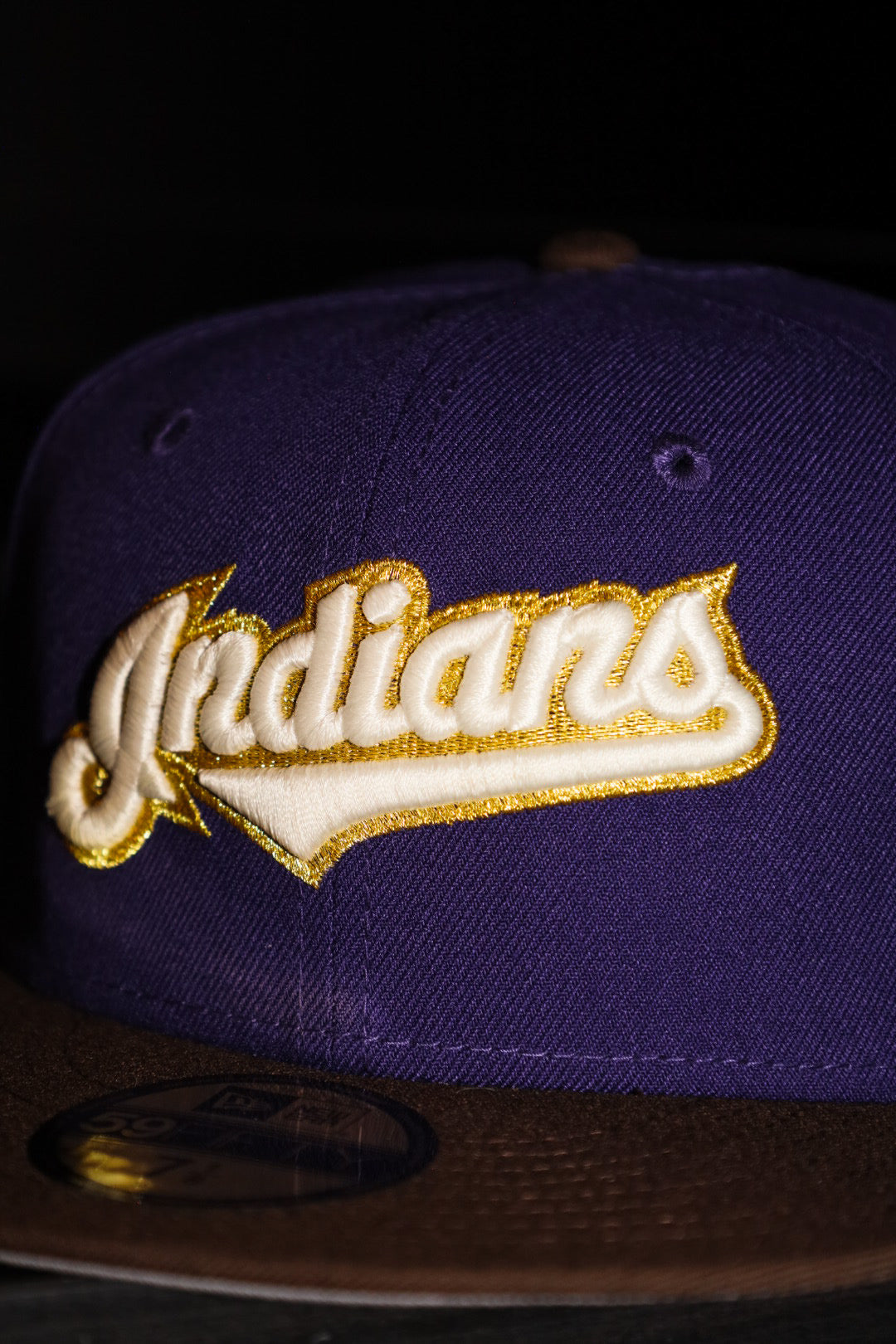 New Era Cleveland Indians Jacobs Field Side Patch Fitted (Purple/Walnut) - New Era