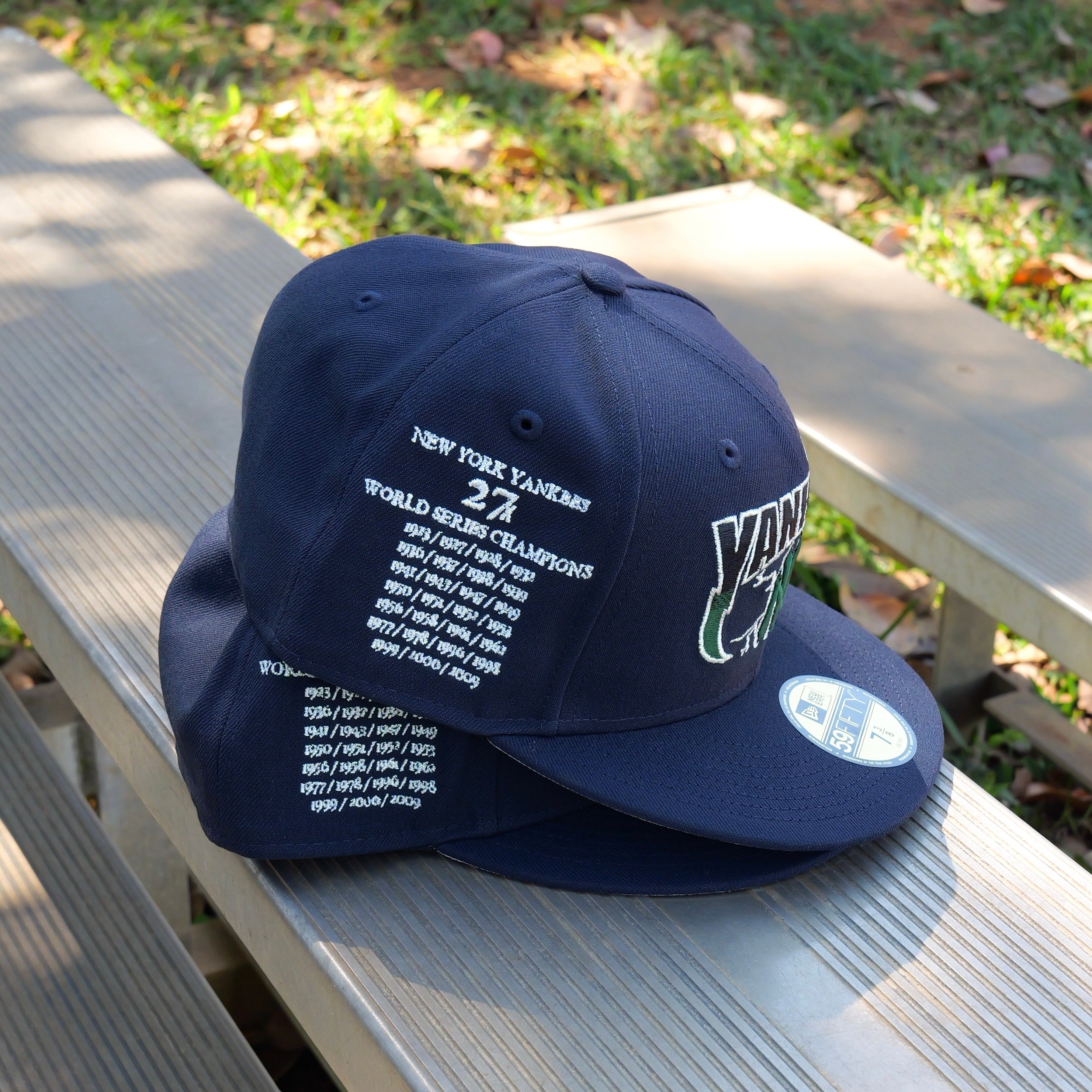 New Era New York Yankees 27X World Series Side Patch Grey UV Fitted (Navy) - New Era