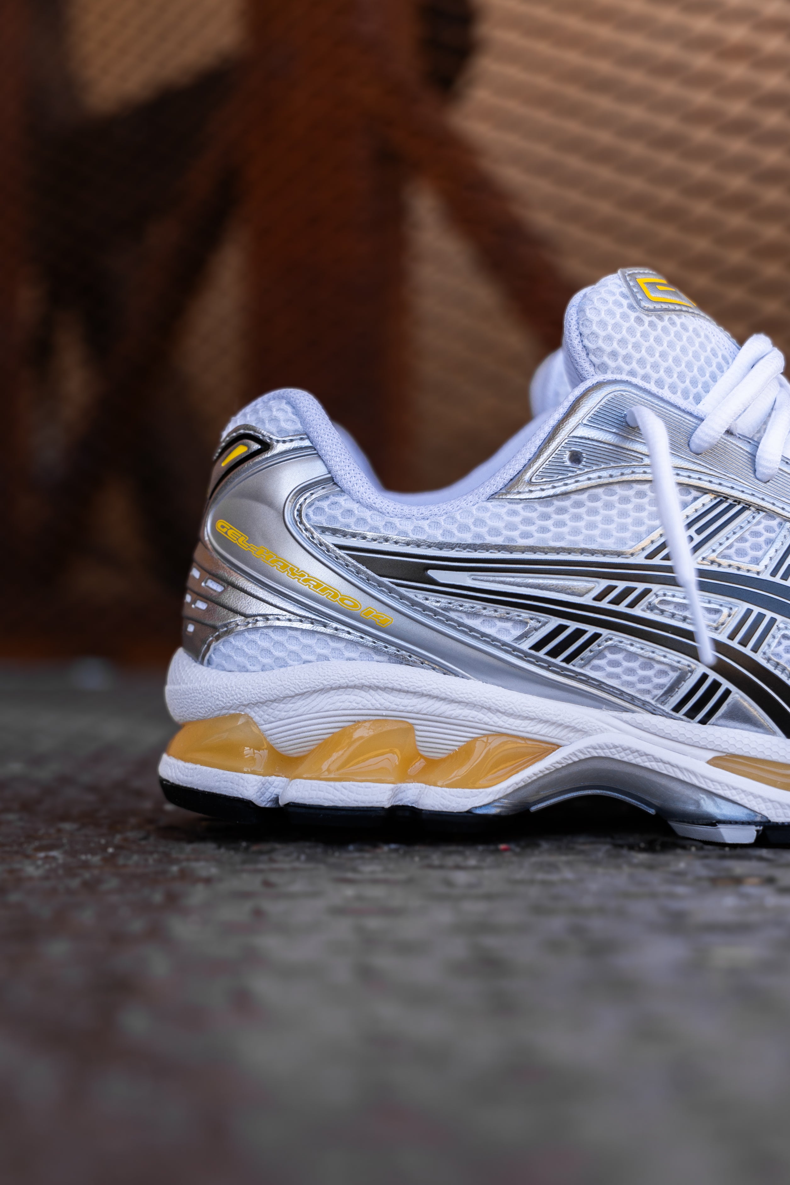 Mens Asics Gel-Kayano 14 (White/Tai-Chi Yellow)