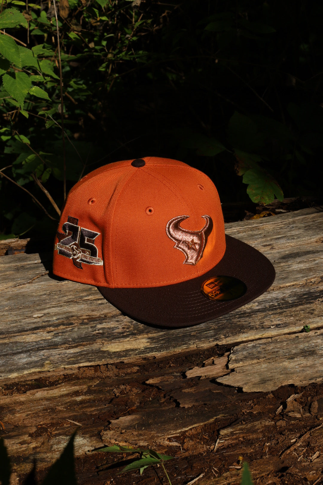 New Era Houston Texans 25th Season Side Patch Grey UV 59Fifty Fitted (Rust/Burnt Wood)