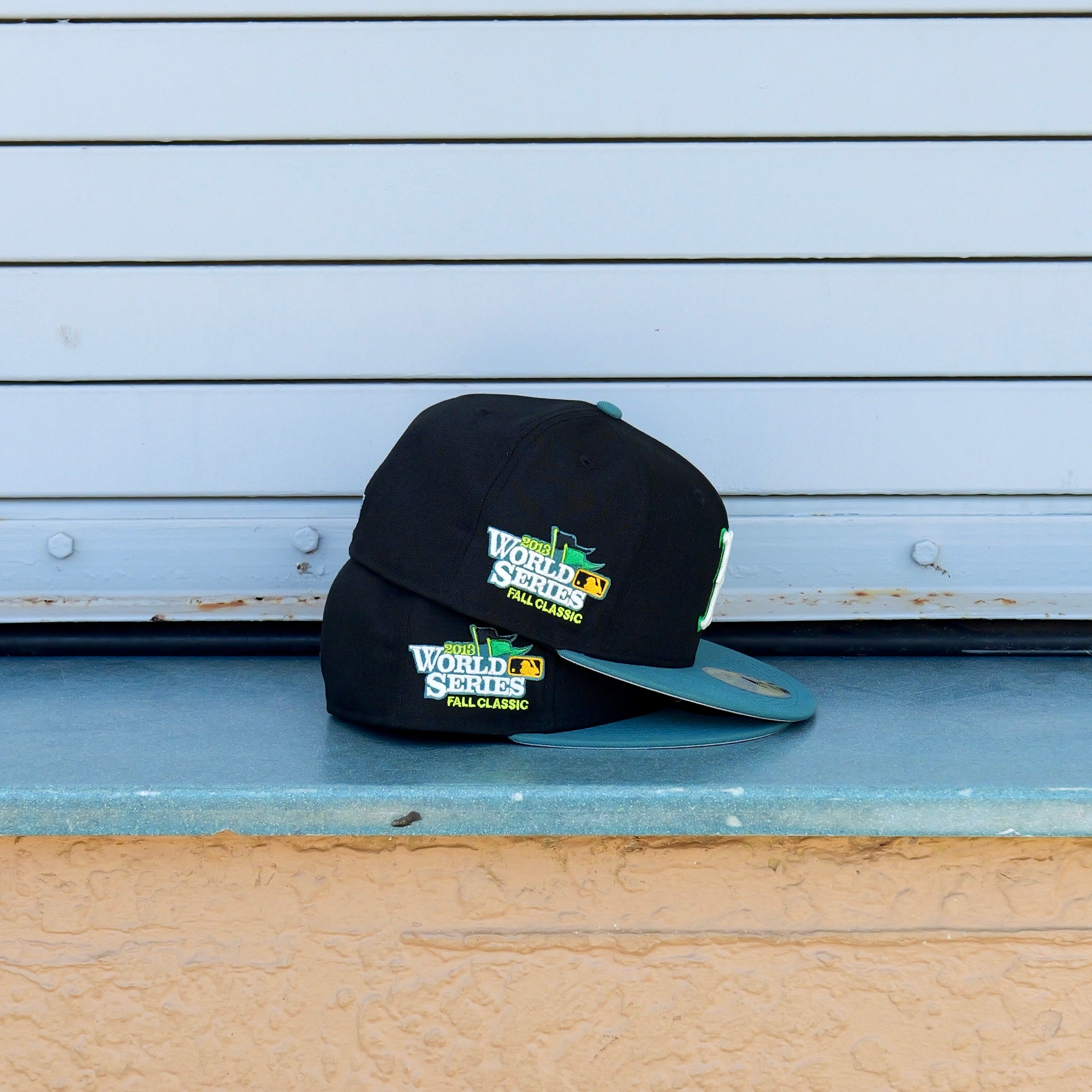 New Era Boston Red Sox 2013 World Series Side Patch Fitted (Black/Teal) - New Era