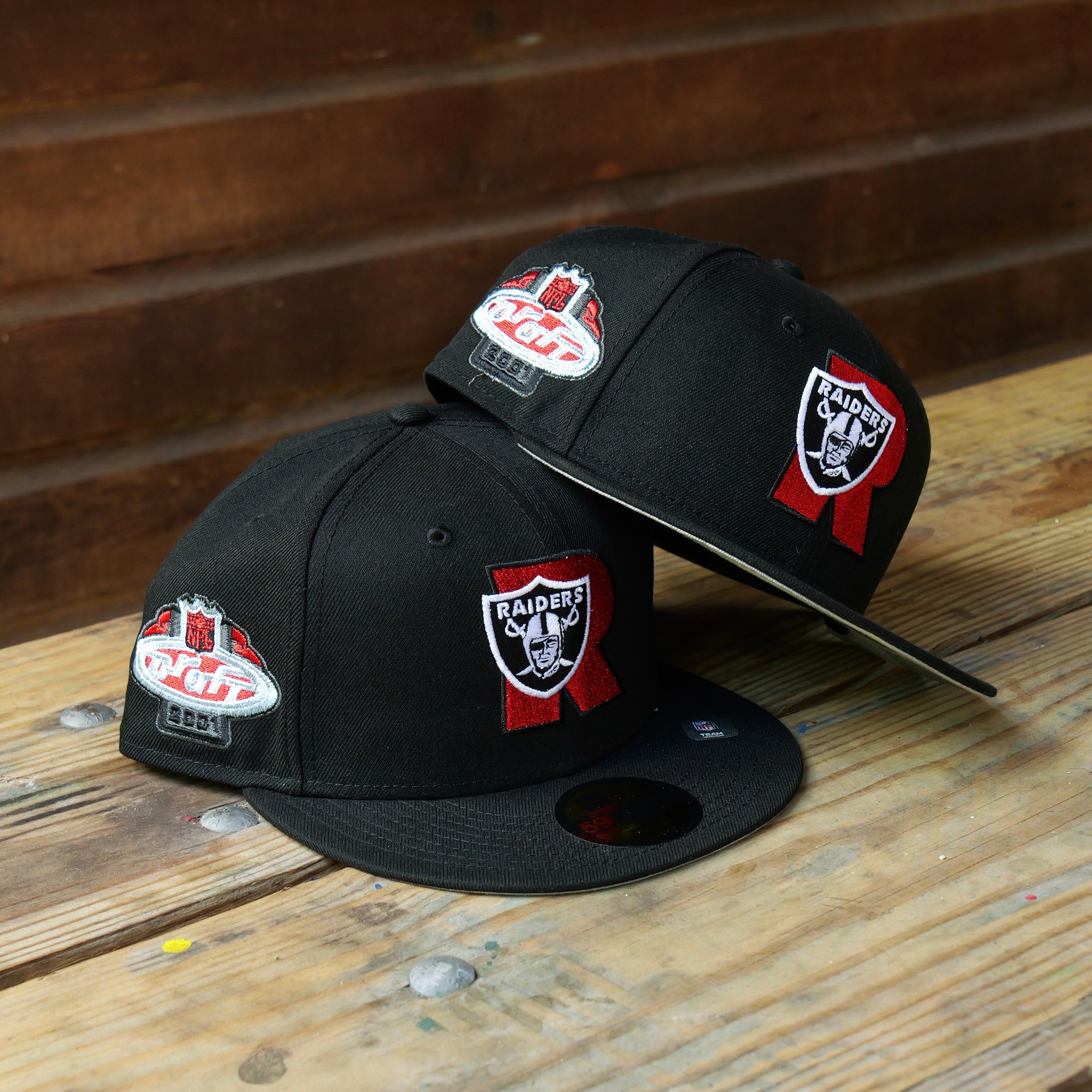 New Era Las Vegas Raiders 2001 Draft Grey UV 59Fifty Fitted (Black) - New Era