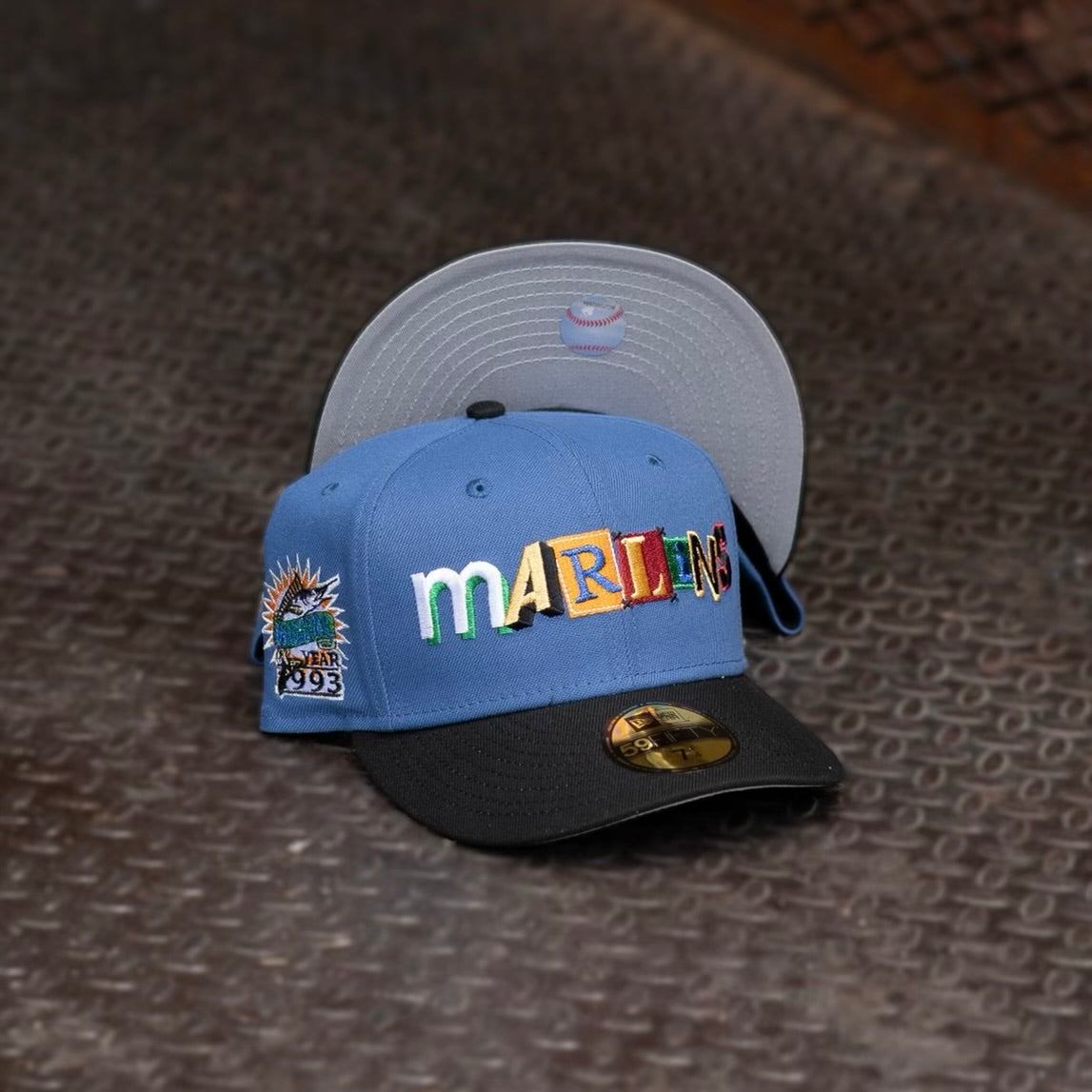 New Era Florida Marlins Inaugural Year 1993 Grey UV (Indigo/Black) 59Fifty Fitted - New Era