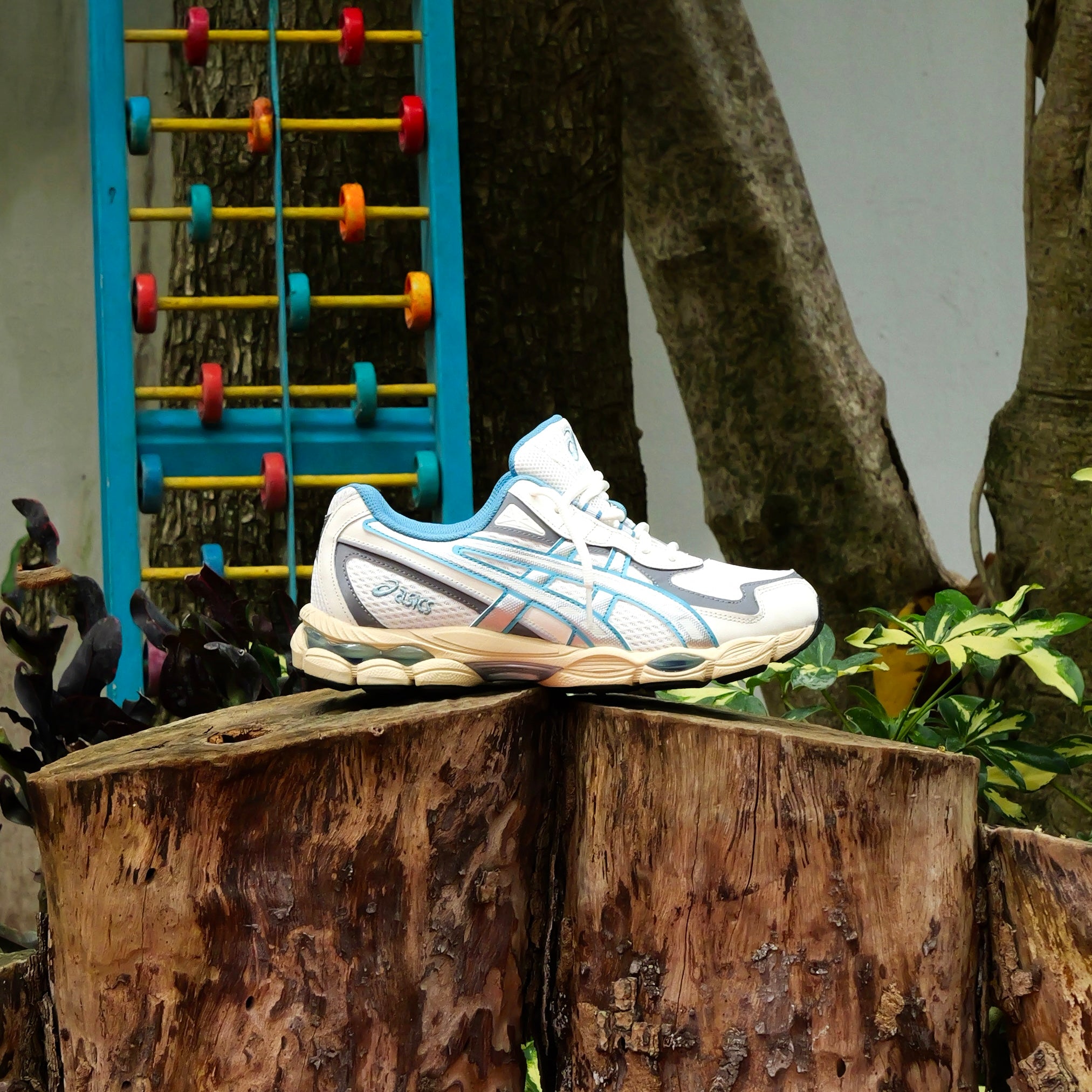 Mens Asics Gel-NYC 2055 (Cream/Blue Teal) - Asics