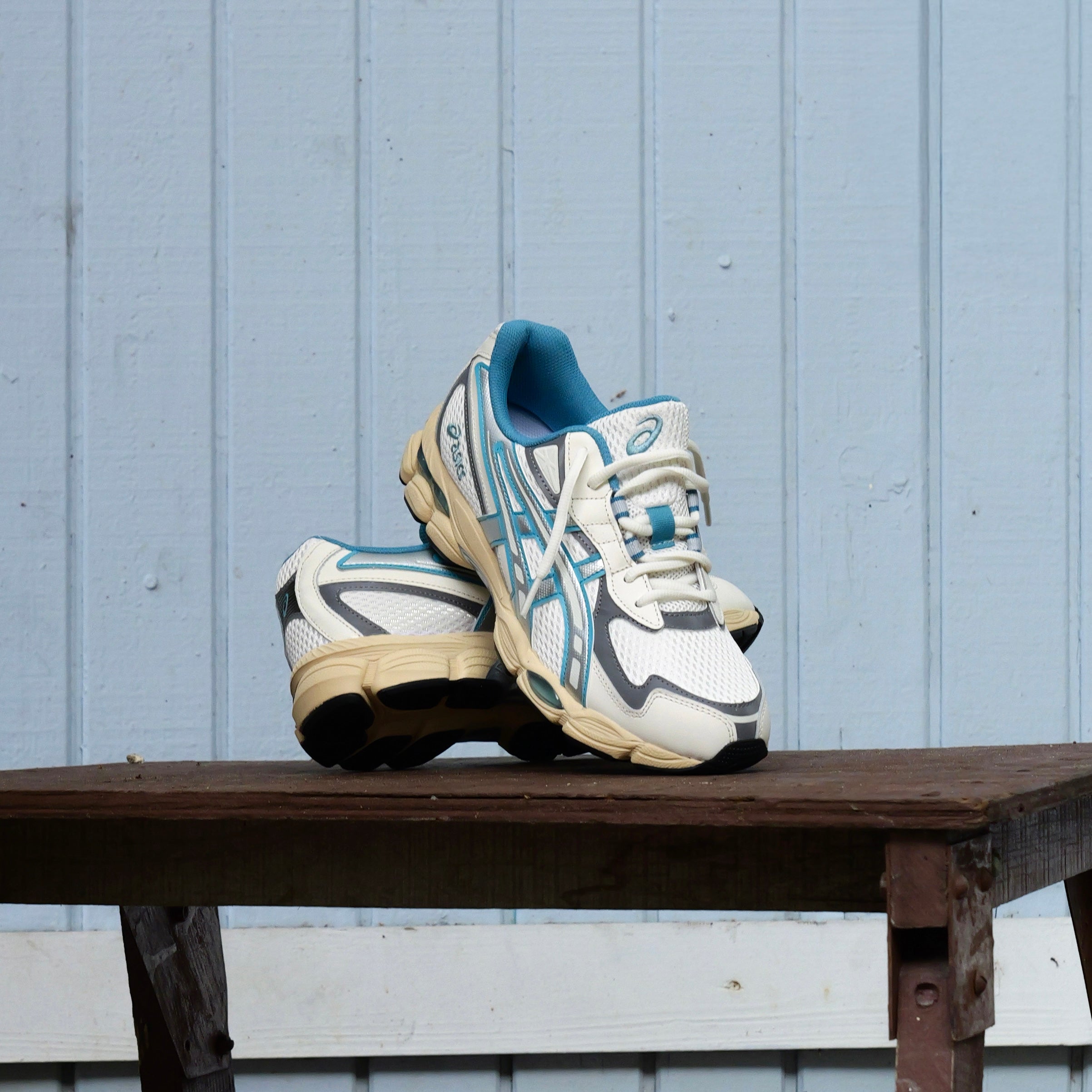 Mens Asics Gel-NYC 2055 (Cream/Blue Teal) - Asics