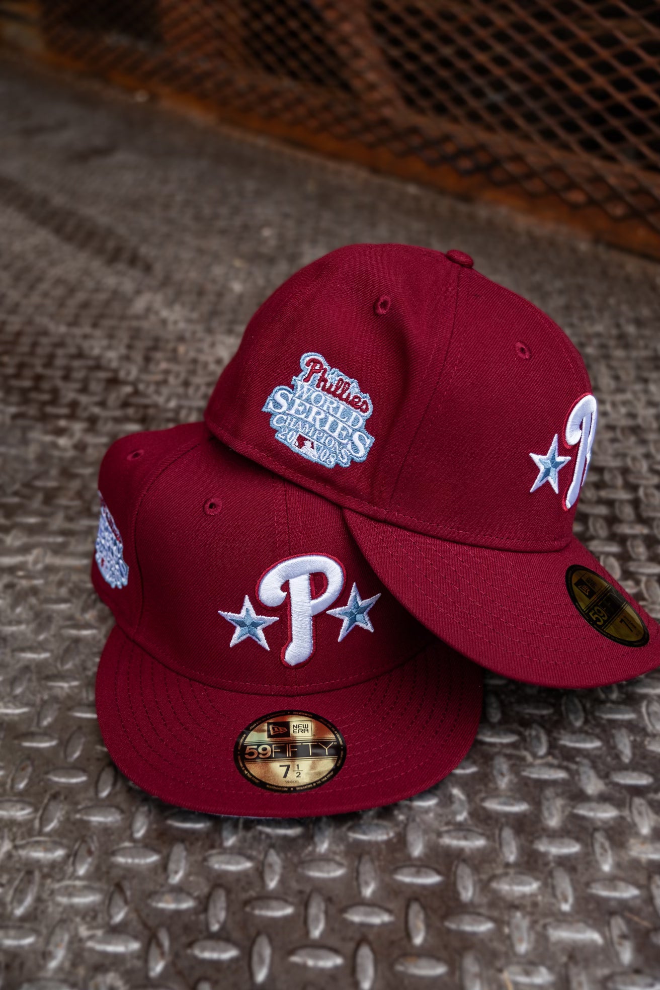 New Era Philadelphia Phillies 2008 WS Champions Sky UV 59Fifty Fitted (Cardinal)