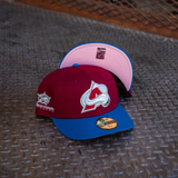 New Era Colorado Avalanche 2001 All-Star Game Pink UV 59Fifty Fitted (Cardinal/Seashore Blue)