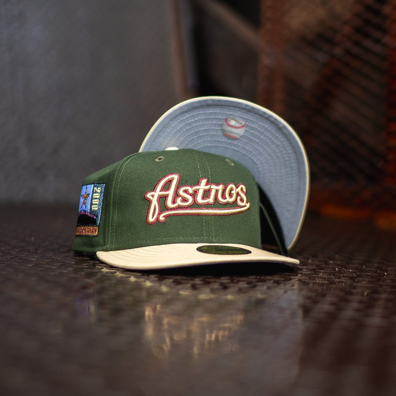 New Era Houston Astros 2000 Inaugural Season Good Grey UV (Olive/Vegas Gold) - New Era