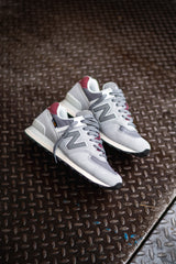 Mens New Balance 574 (Grey/Burgundy) - U574KBR - New Balance