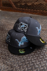 New Era Detroit Lions 75th Season Sky UV (Graphite/Black) 59Fifty Fitted