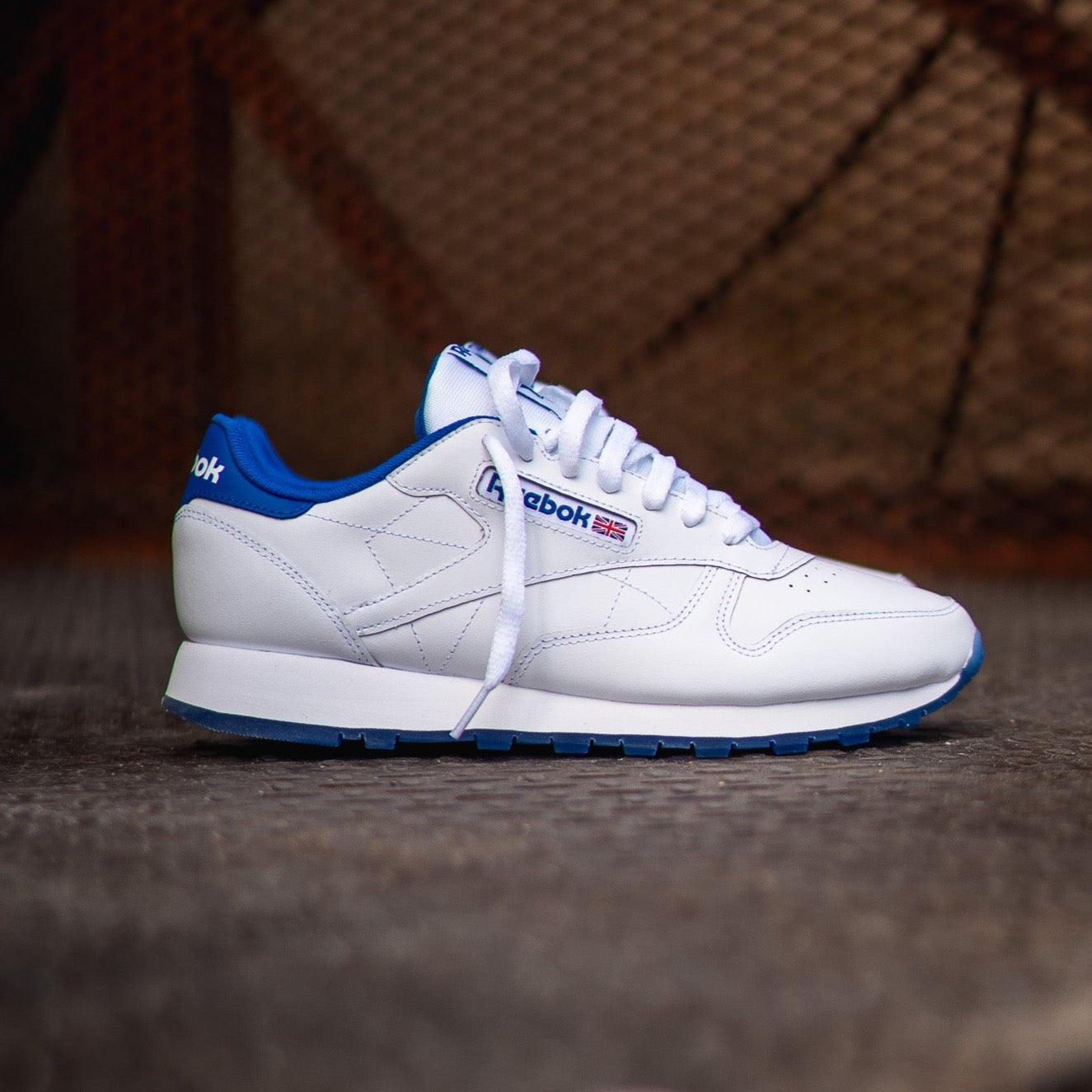 Mens Reebok Classic Leather (White/Blue) - Reebok