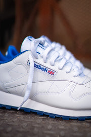 Mens Reebok Classic Leather (White/Blue) - Reebok