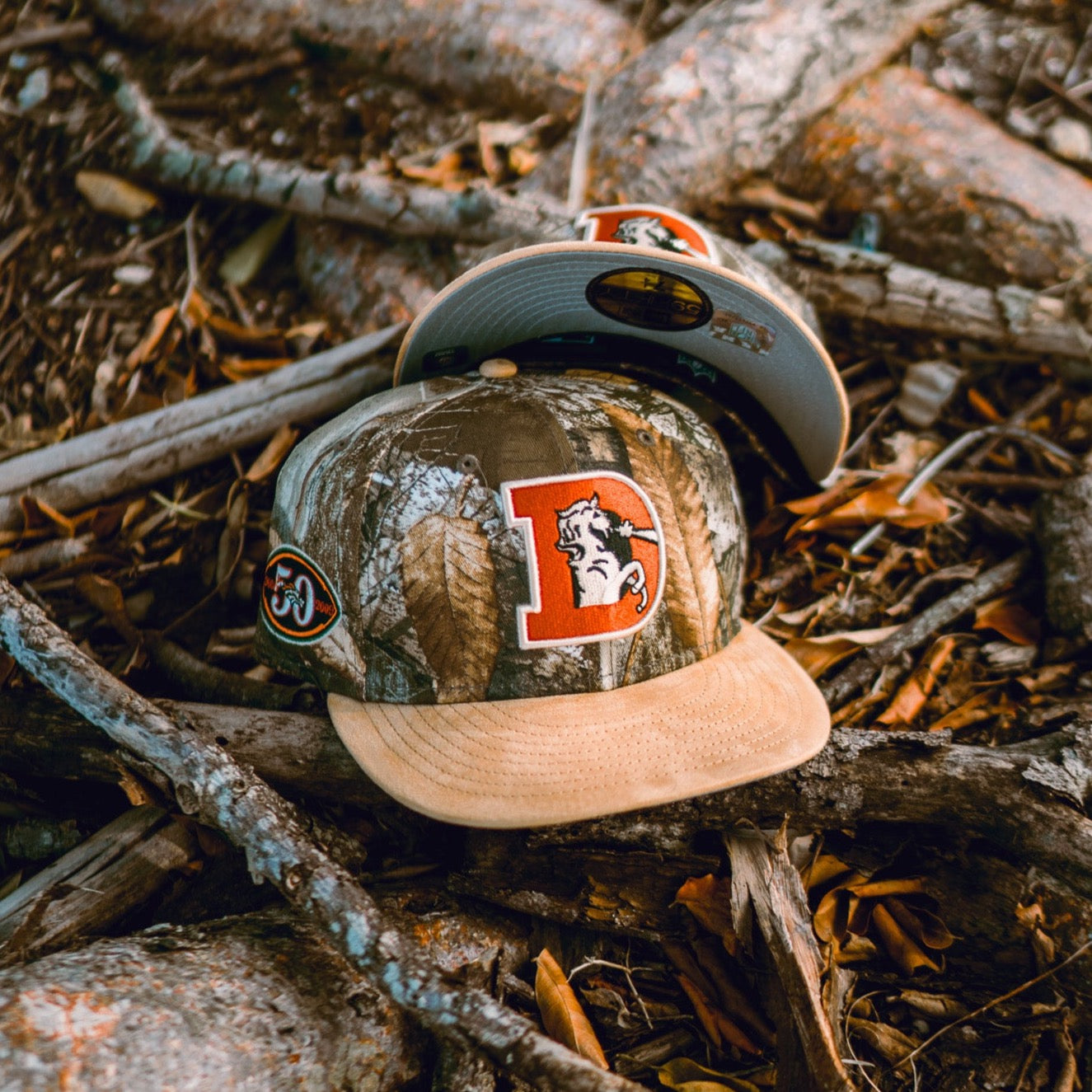 New Era Denver Broncos 50th Anniversary Grey UV (Real Tree Camo/Khaki Suede) - New Era