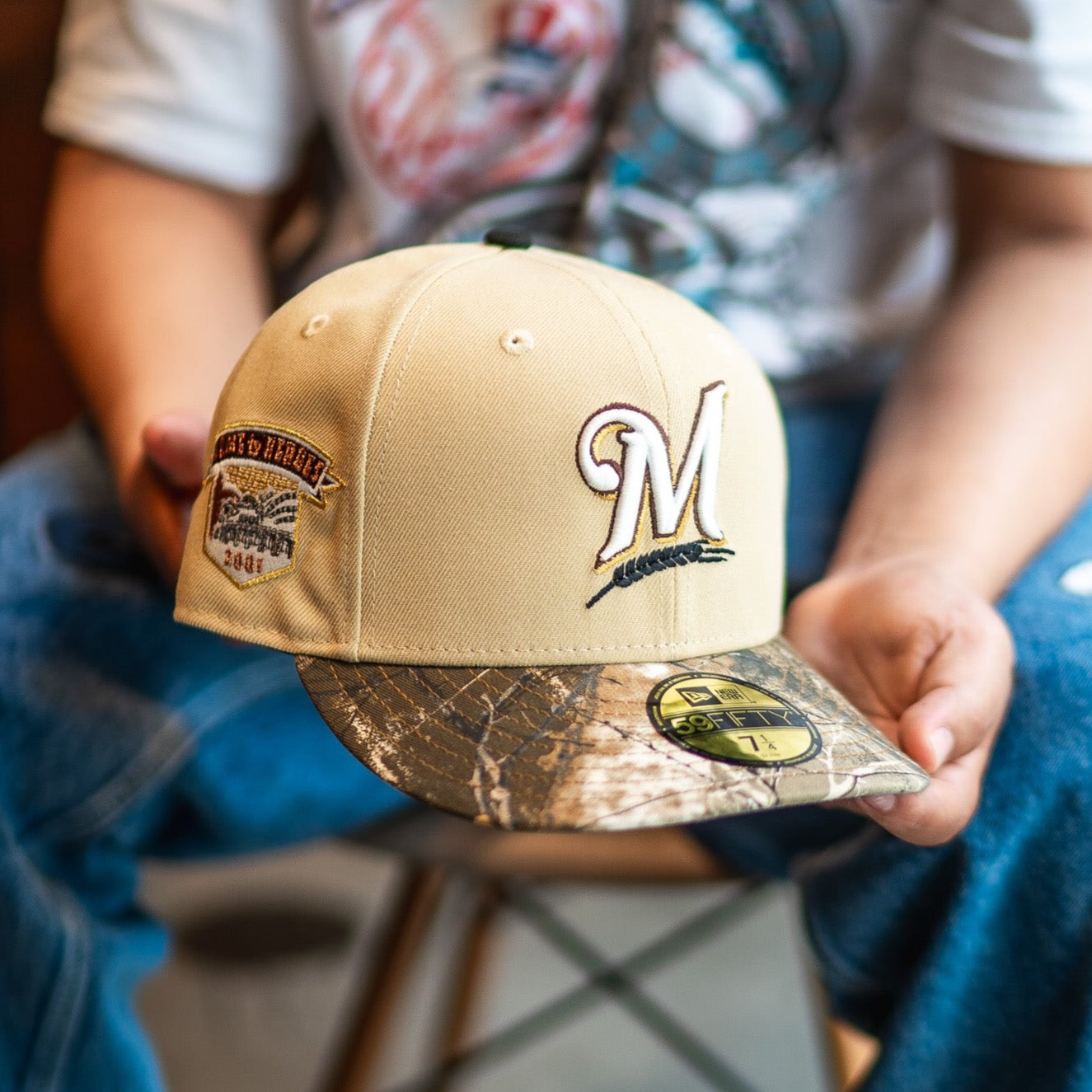 New Era Milwaukee Brewers Home to Heroes Grey UV (Vegas Gold/Real Tree Camo) - New Era