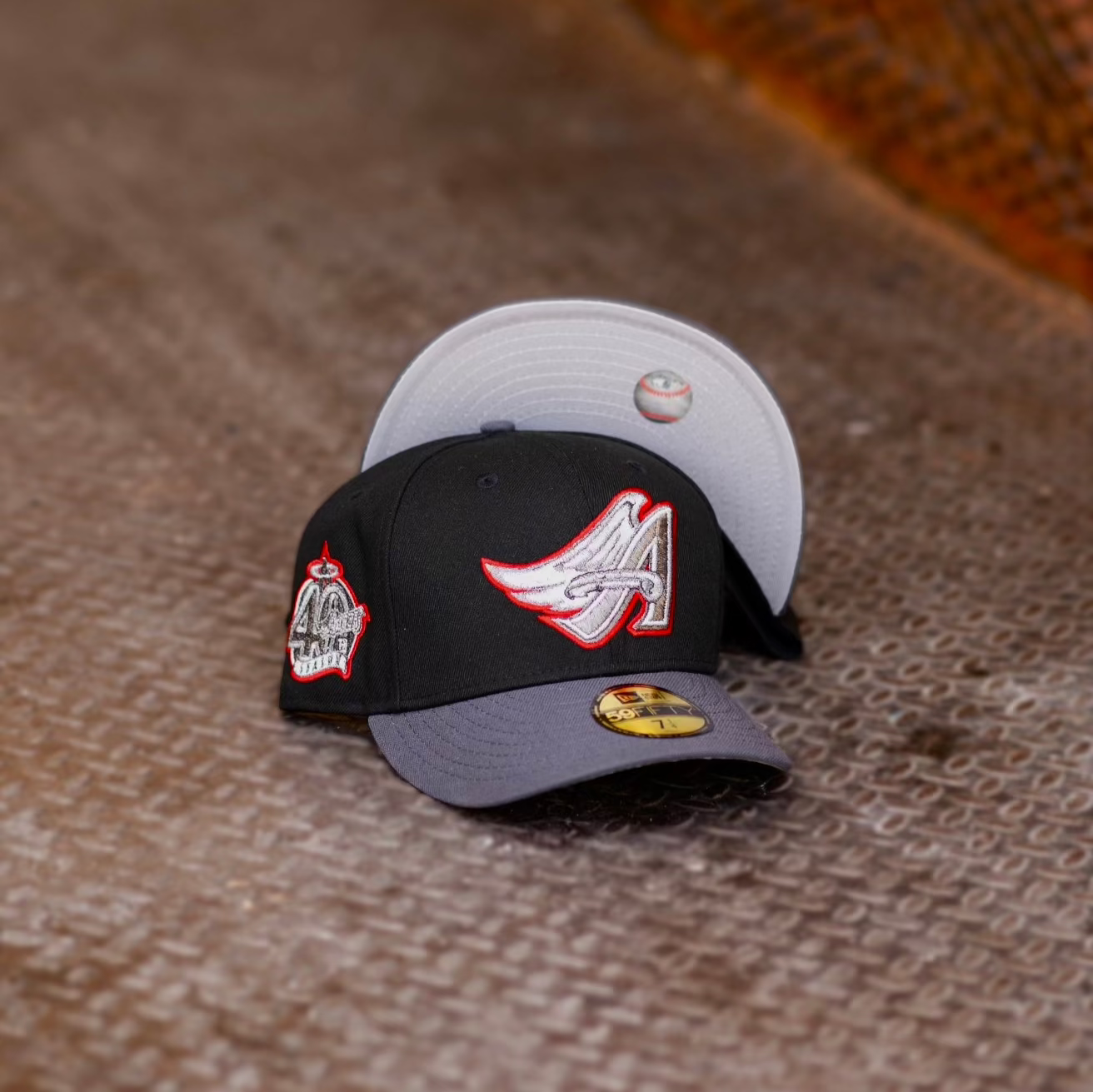 New Era Anaheim Angels 40th Anniversary Grey UV (Black/Graphite) 59Fifty Fitted