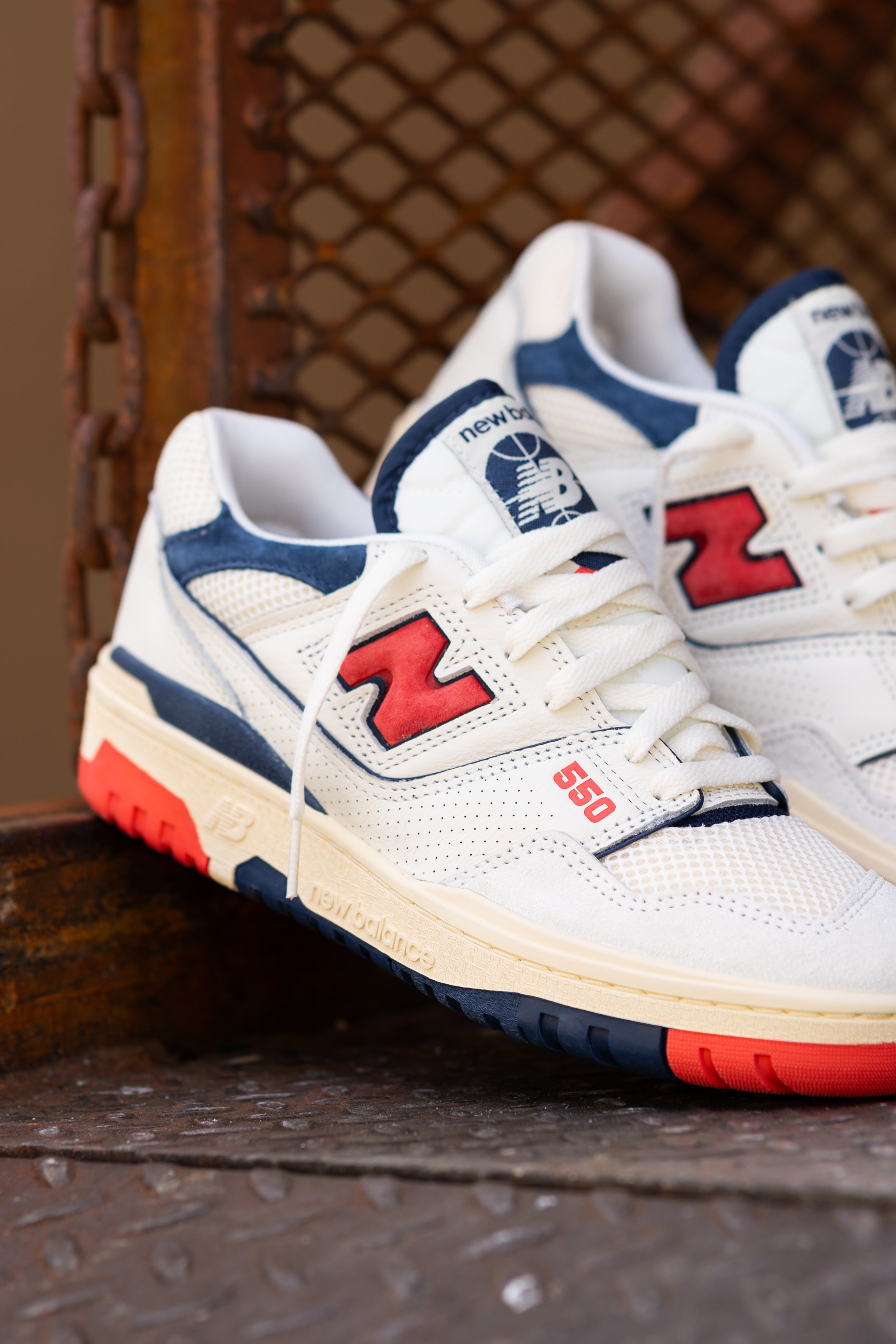 Mens New Balance 550 (White/Red) - BB550CPB