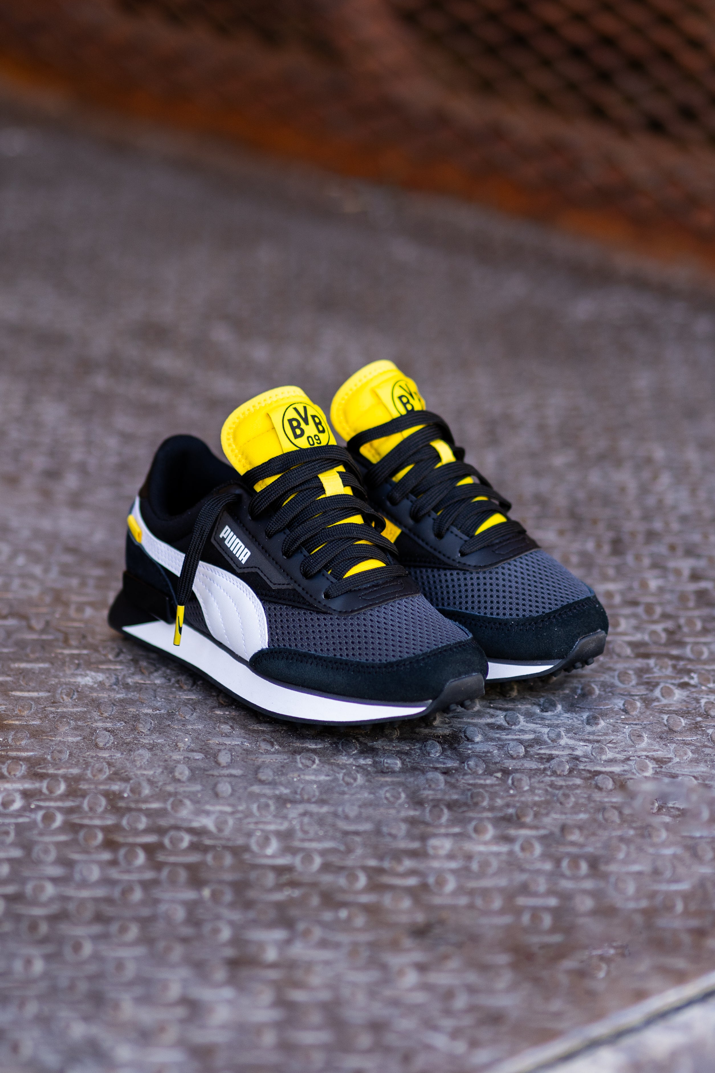 Mens Puma Future Rider BVB (Asphalt/Black/Cyber Yellow)