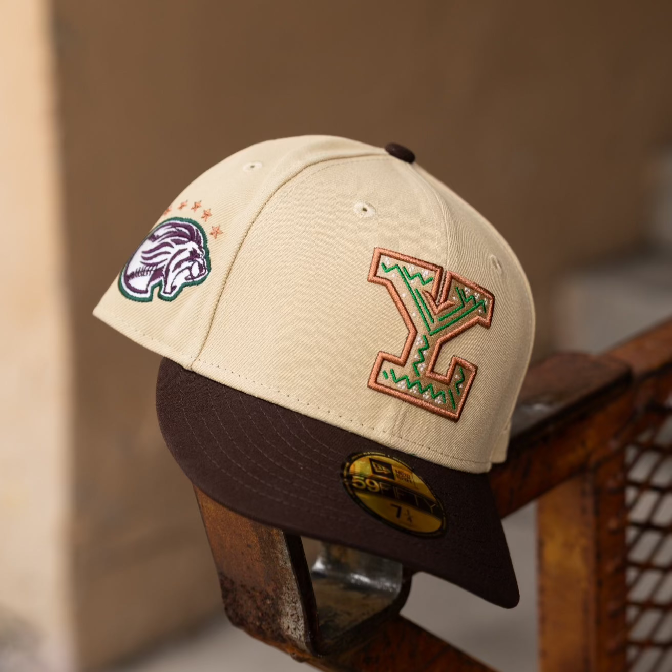 New Era Yucatan Leones Kelly Green UV (Vegas Gold/Burnt Wood) 59Fifty Fitted