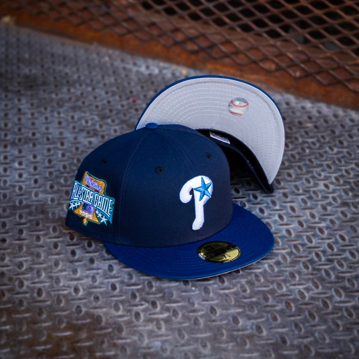 New Era Philadelphia Phillies 1996 All-Star Game Grey UV (Navy/Oceanside) 59Fifty Fitted