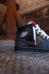 Mens Air Jordan 1 Mid SE (Black/White/Wolf Grey)