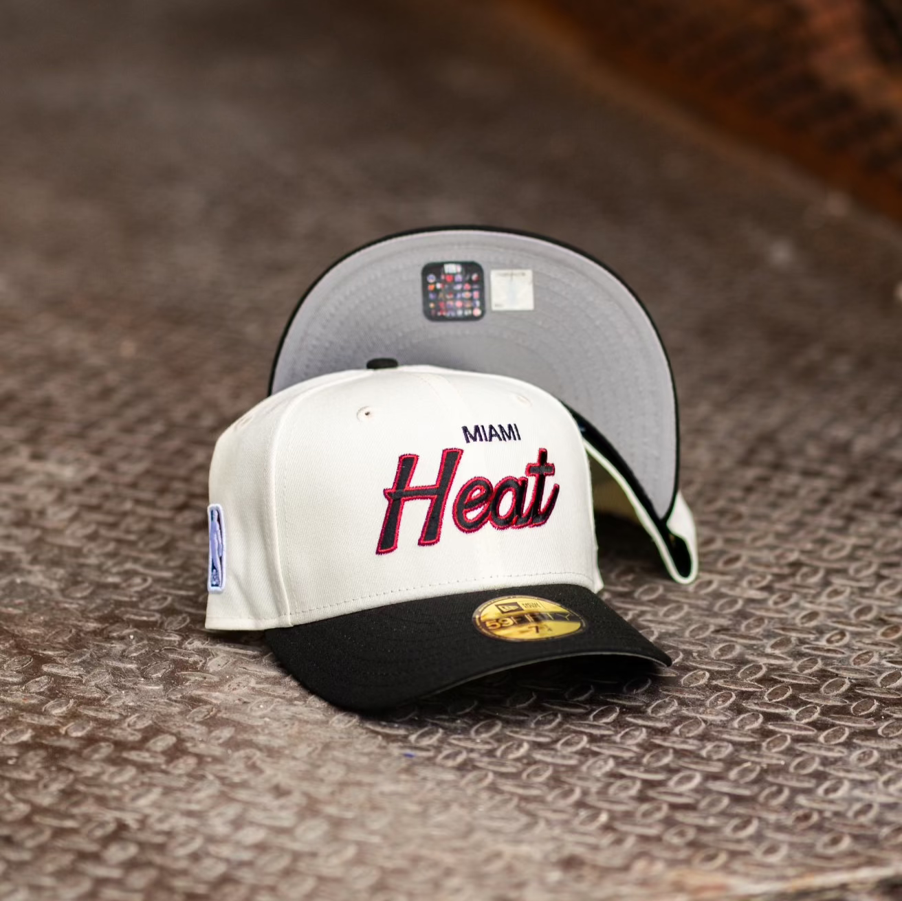 New Era Miami Heat Grey UV (Off White/Black) 59Fifty Fitted - New Era