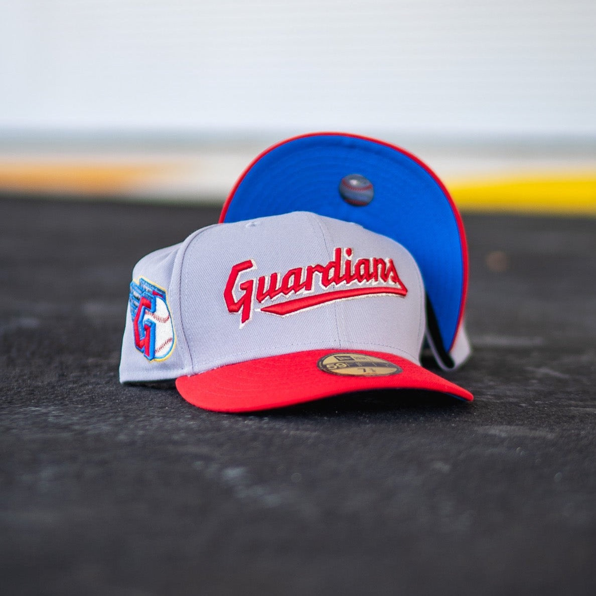 New Era Cleveland Guardians Azure Blue UV (Grey/Red) - New Era