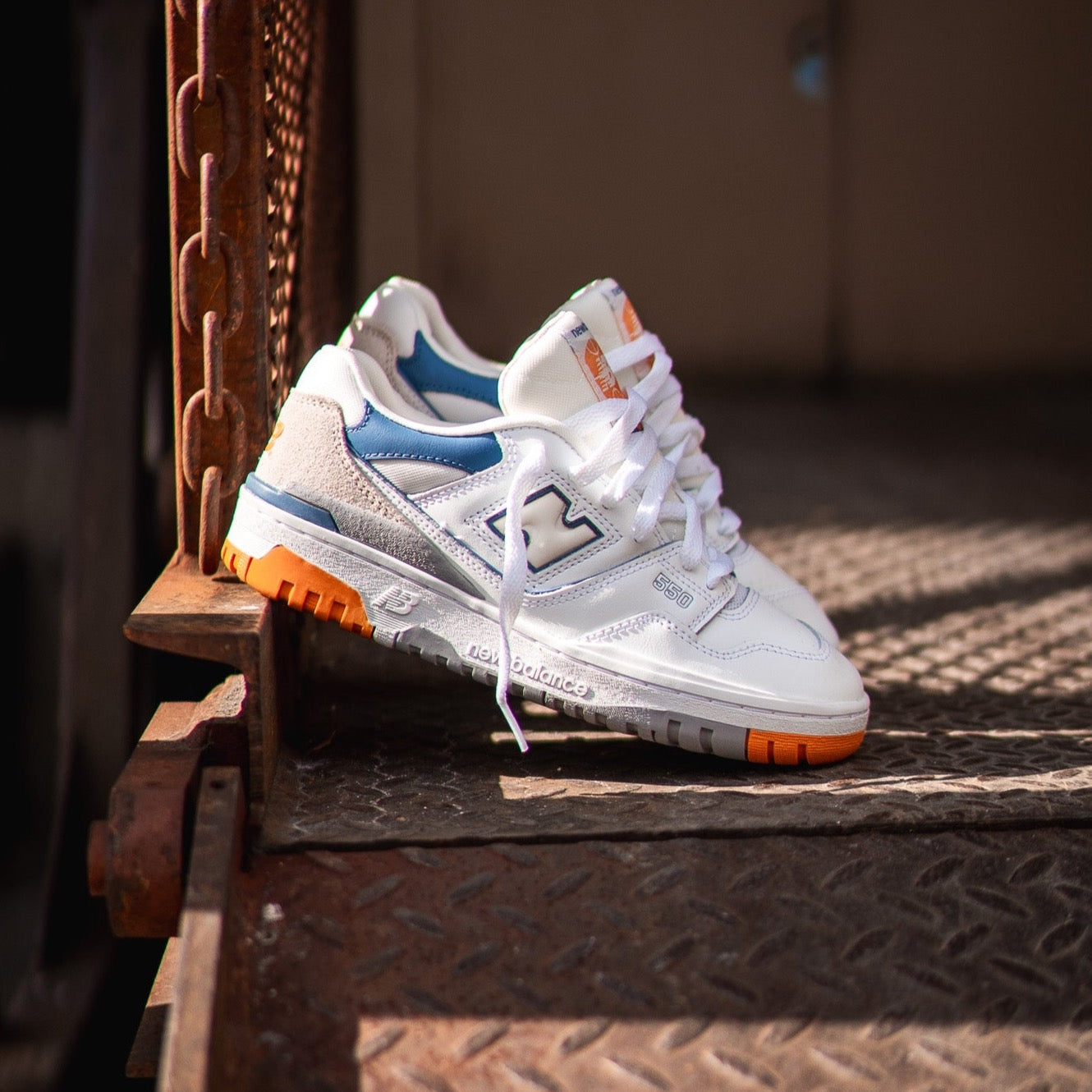 GRADESCHOOL New Balance 550 (White/Citrus) - GSB550WB - New Balance