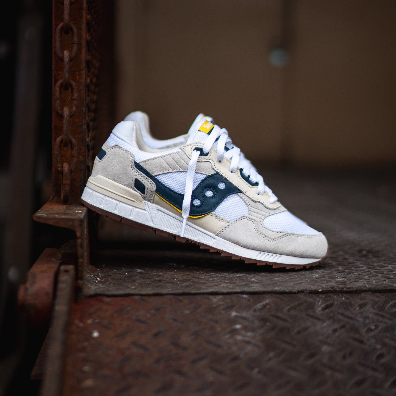 Mens Saucony Shadow 5000 (White/Navy) - Saucony