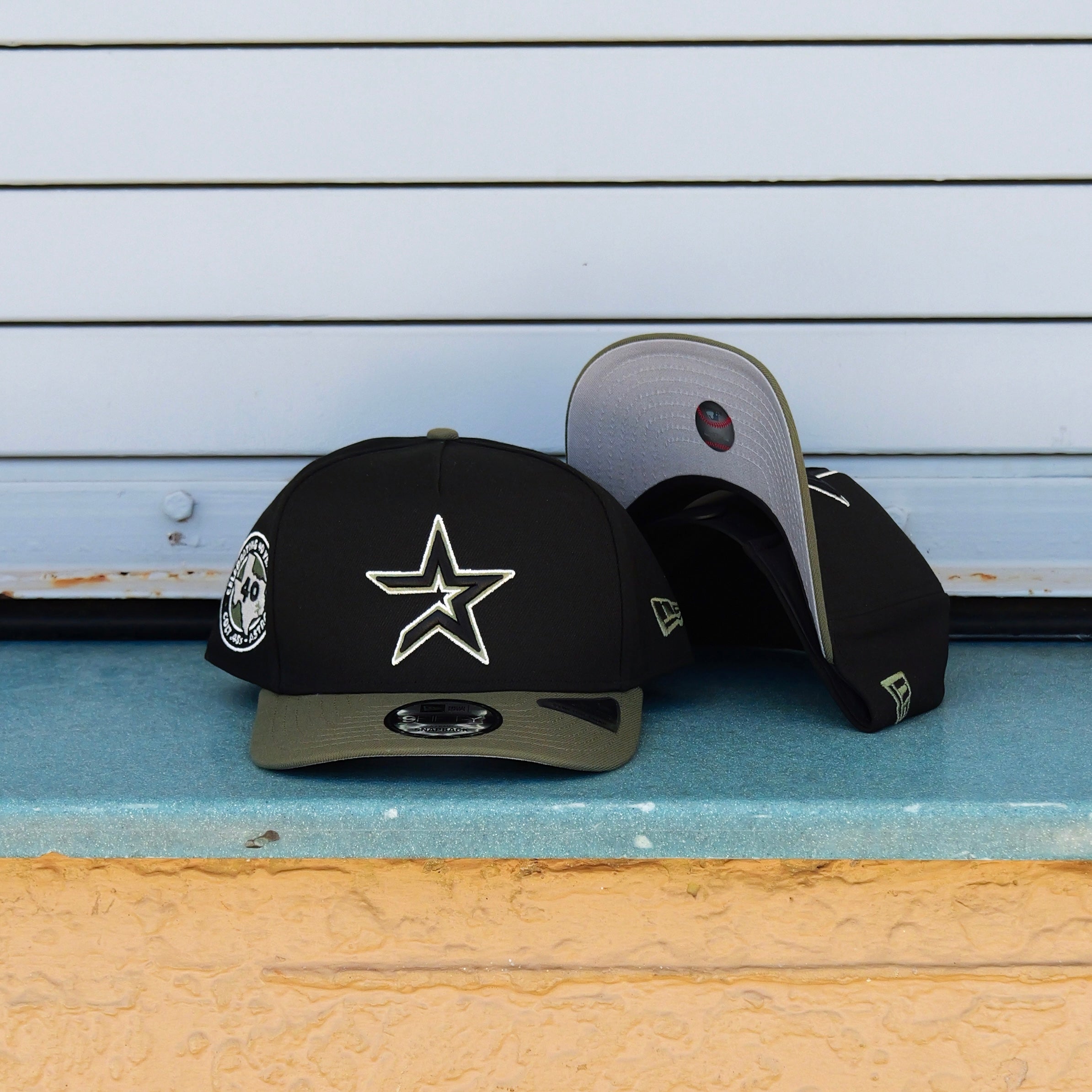 New Era Houston Astros 40th Anniversary 9FIFTY A-Frame Snapback-(Black/Olive) - New Era
