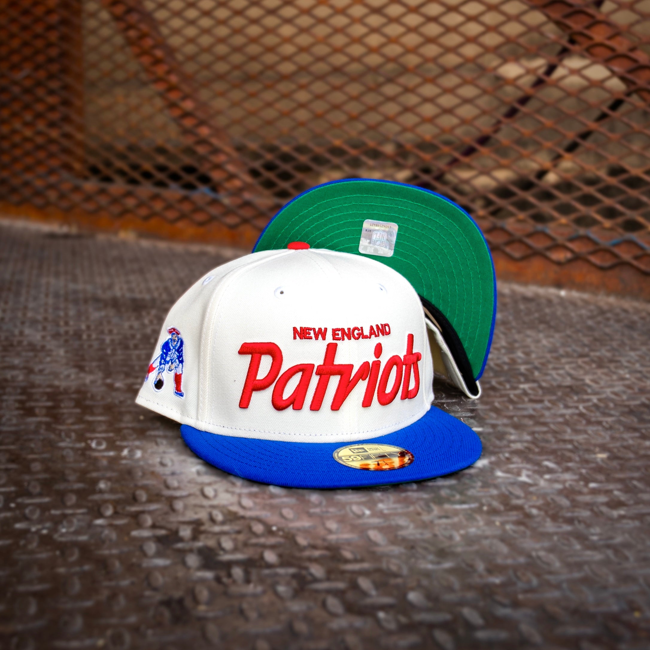 New Era New England Patriots Green UV (Off White/Royal) 59Fifty Fitted